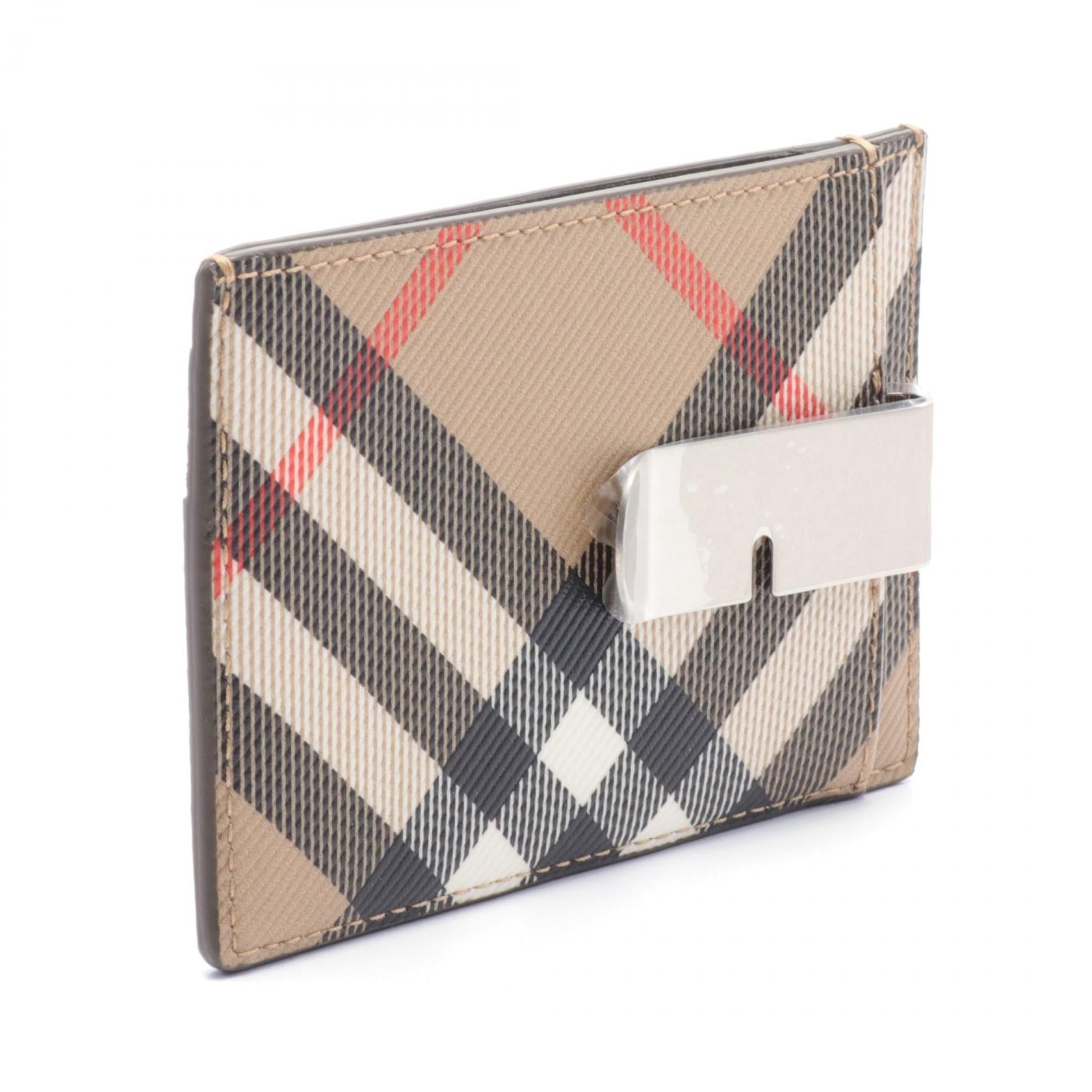 Burberry Card Case PVC Canvas Beige Multicolor