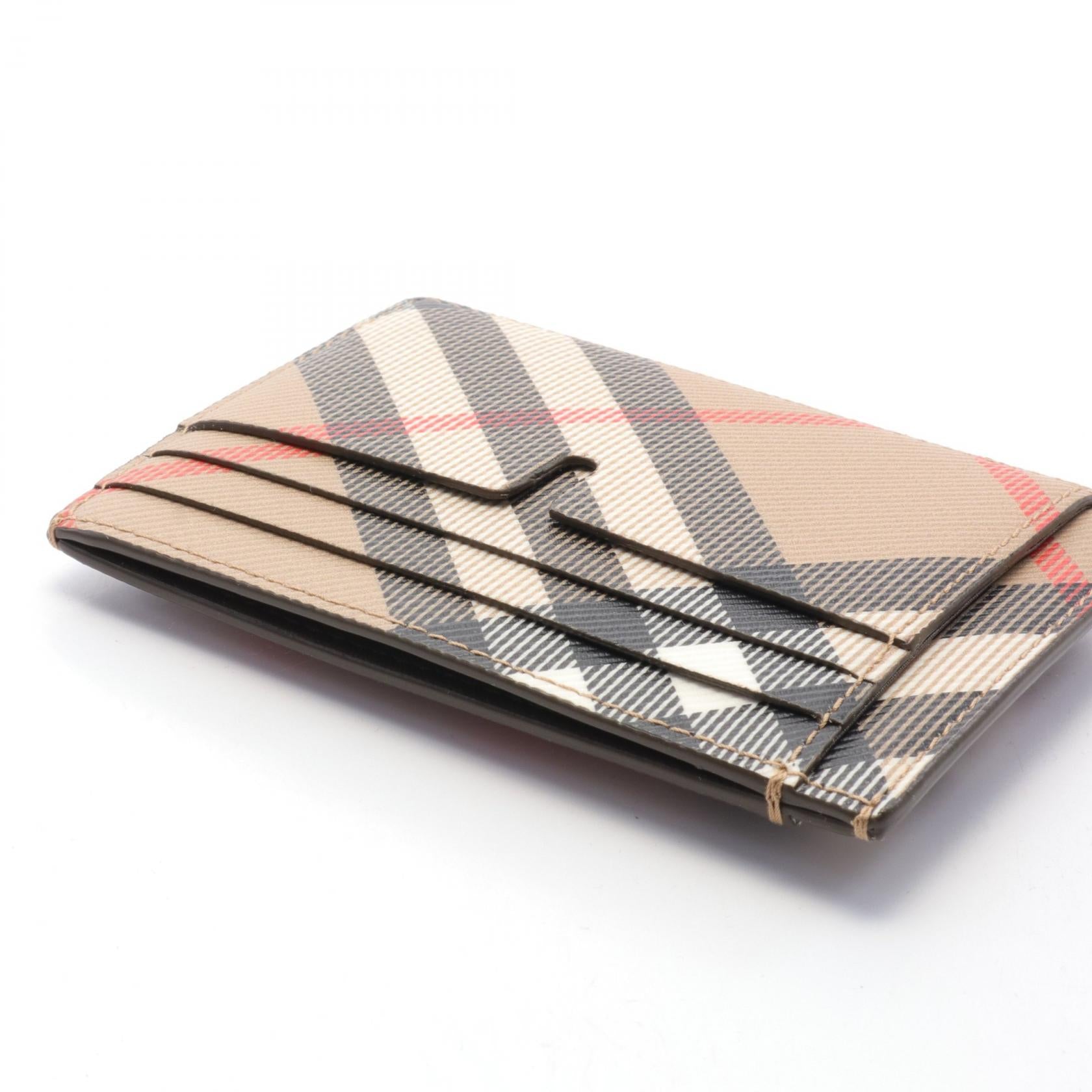 Burberry Card Case PVC Canvas Beige Multicolor