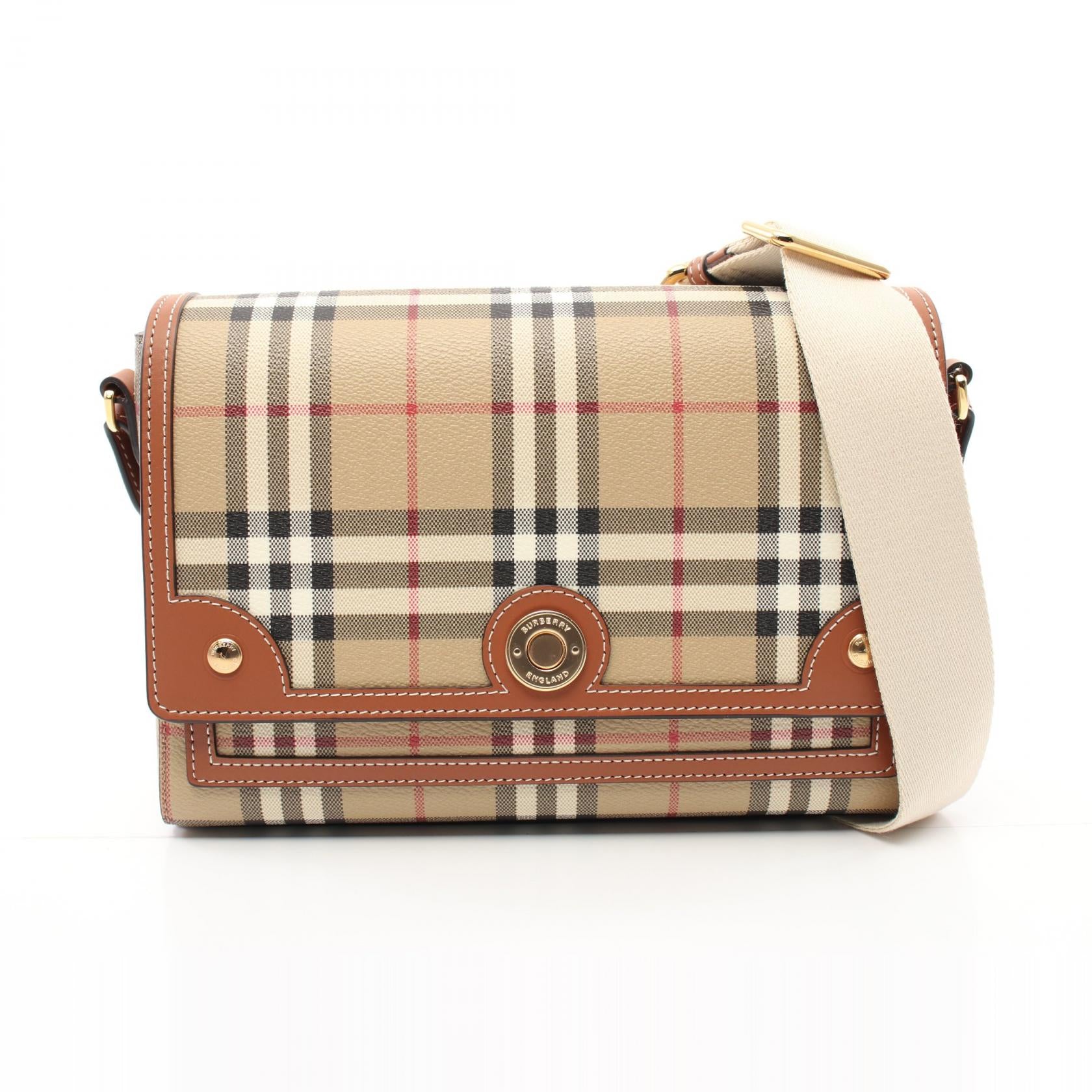 Burberry Vintage Check Shoulder Bag PVC Leather