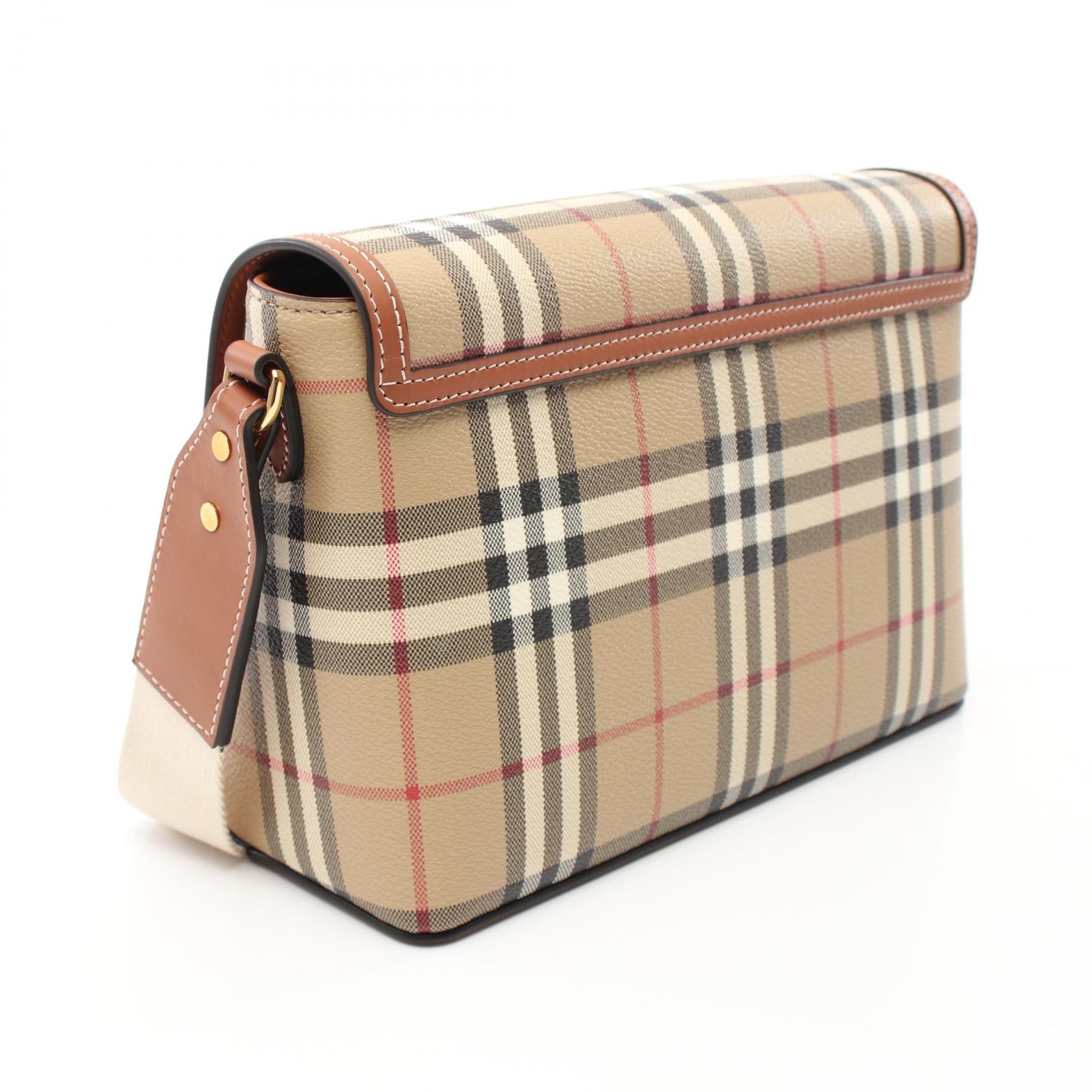 Burberry Vintage Check Shoulder Bag PVC Leather