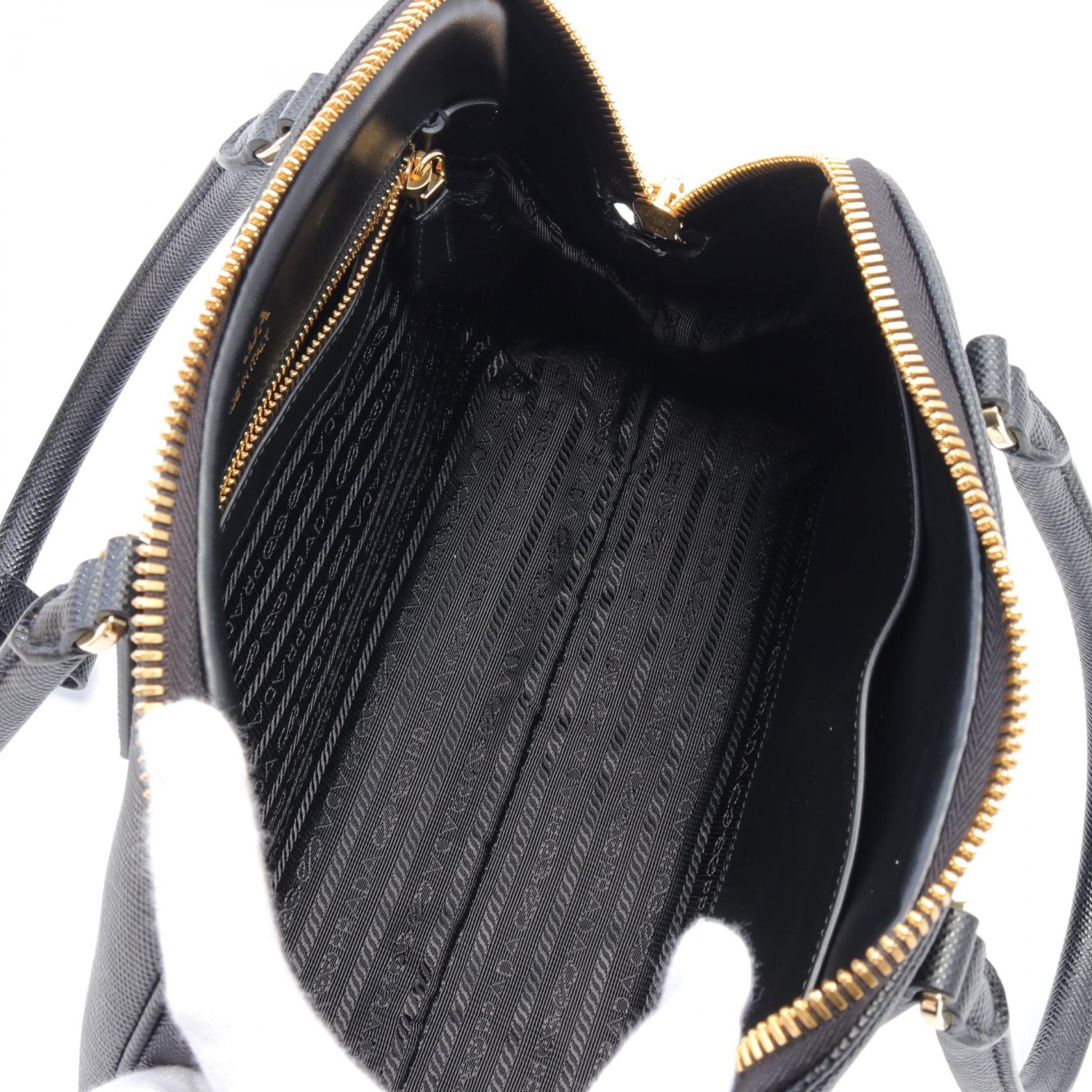 Prada Leather Handbag Black 1BG5372A4AF0002