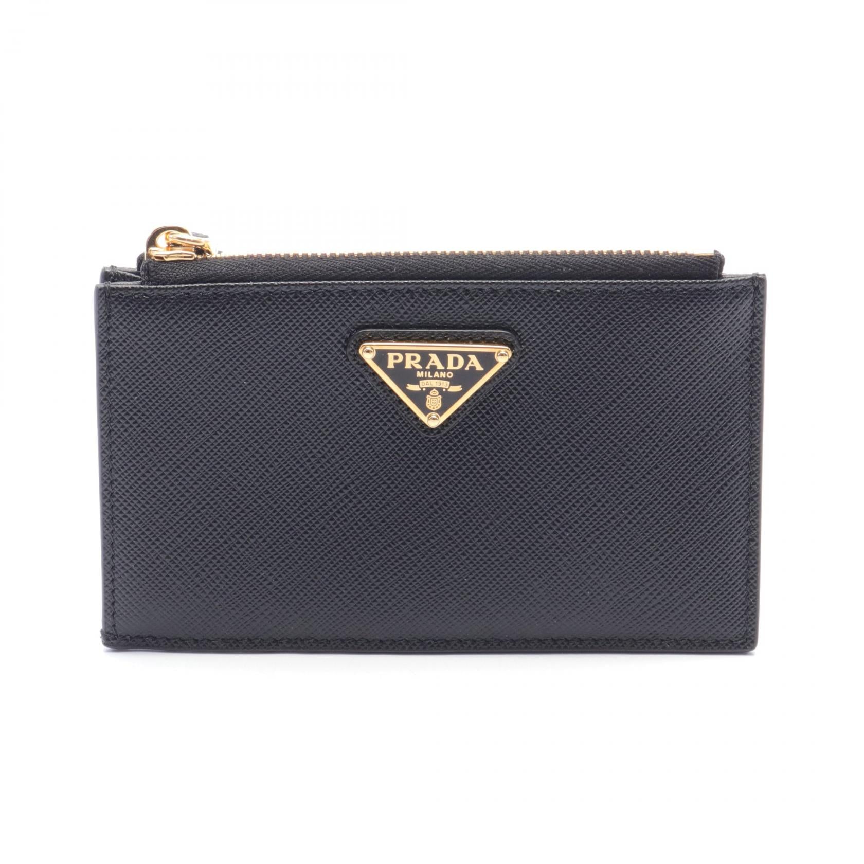 Prada Saffiano Leather Card Case Black