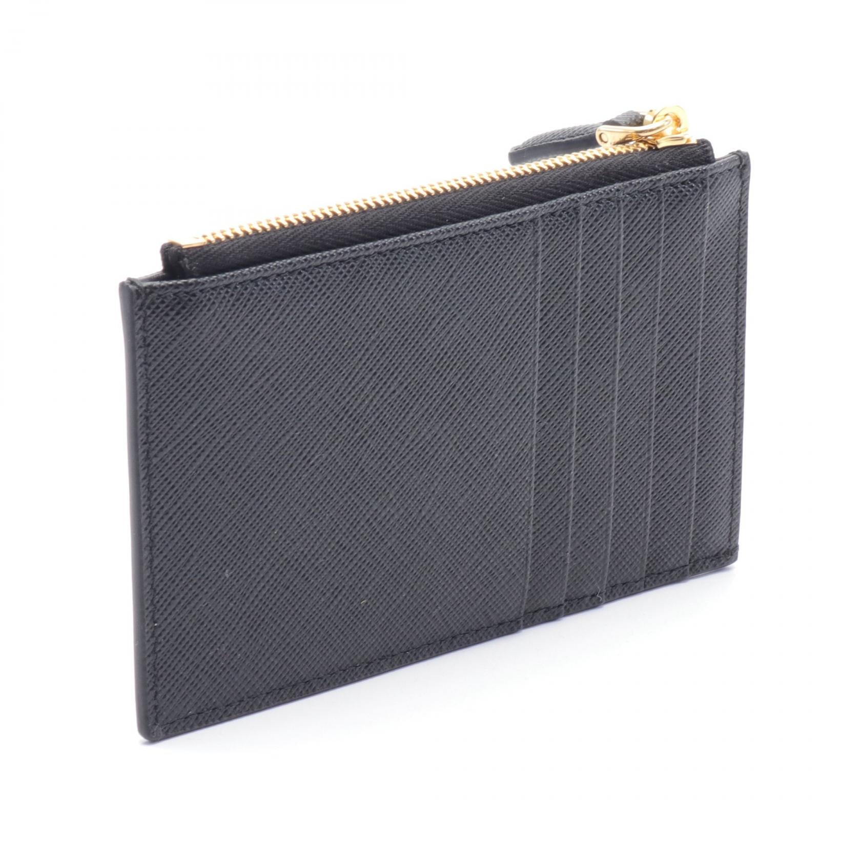 Prada Saffiano Leather Card Case Black