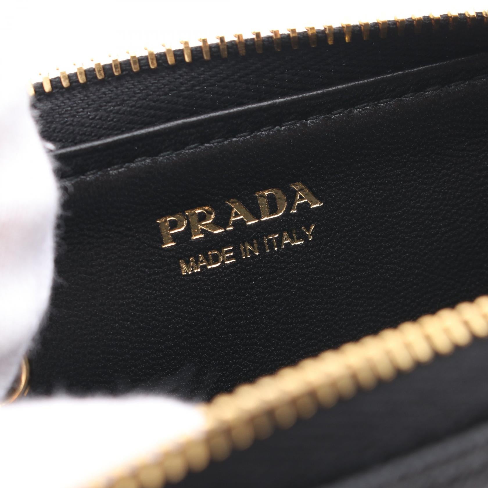 Prada Saffiano Leather Coin Case Black