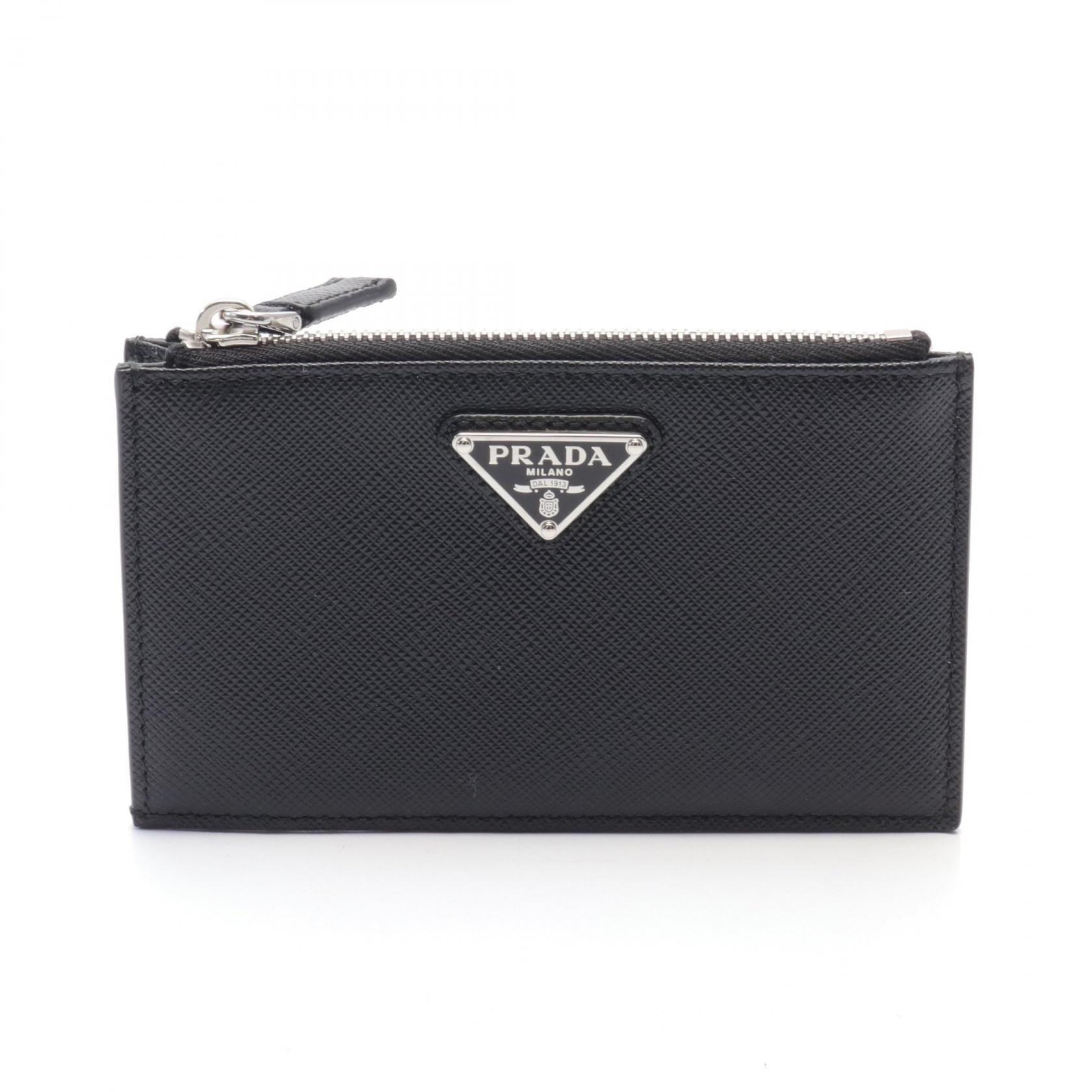 Prada Saffiano Leather Card Case Black