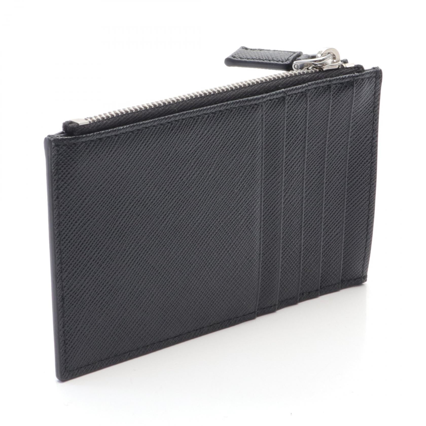 Prada Saffiano Leather Card Case Black