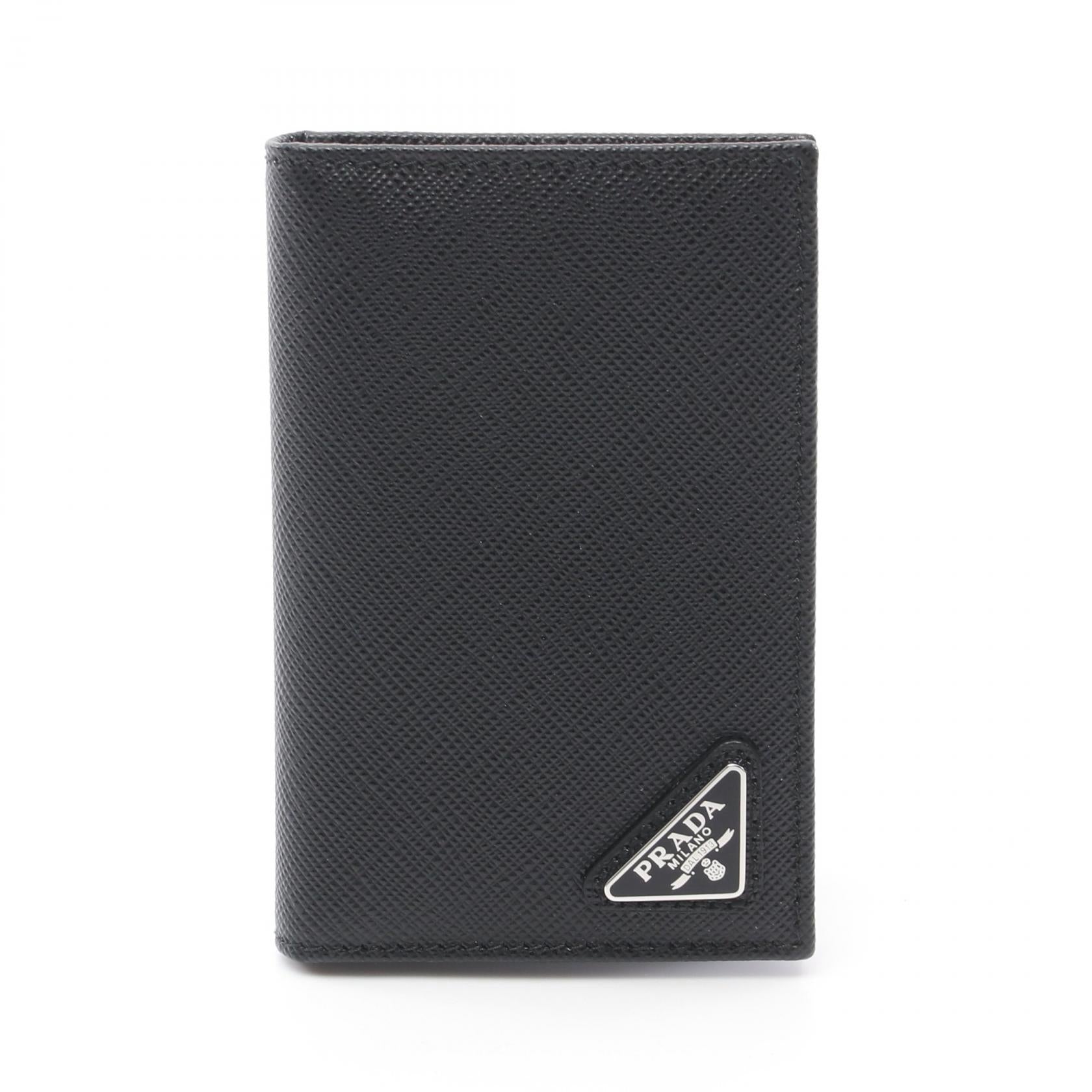 Prada Saffiano Leather Card Case Black