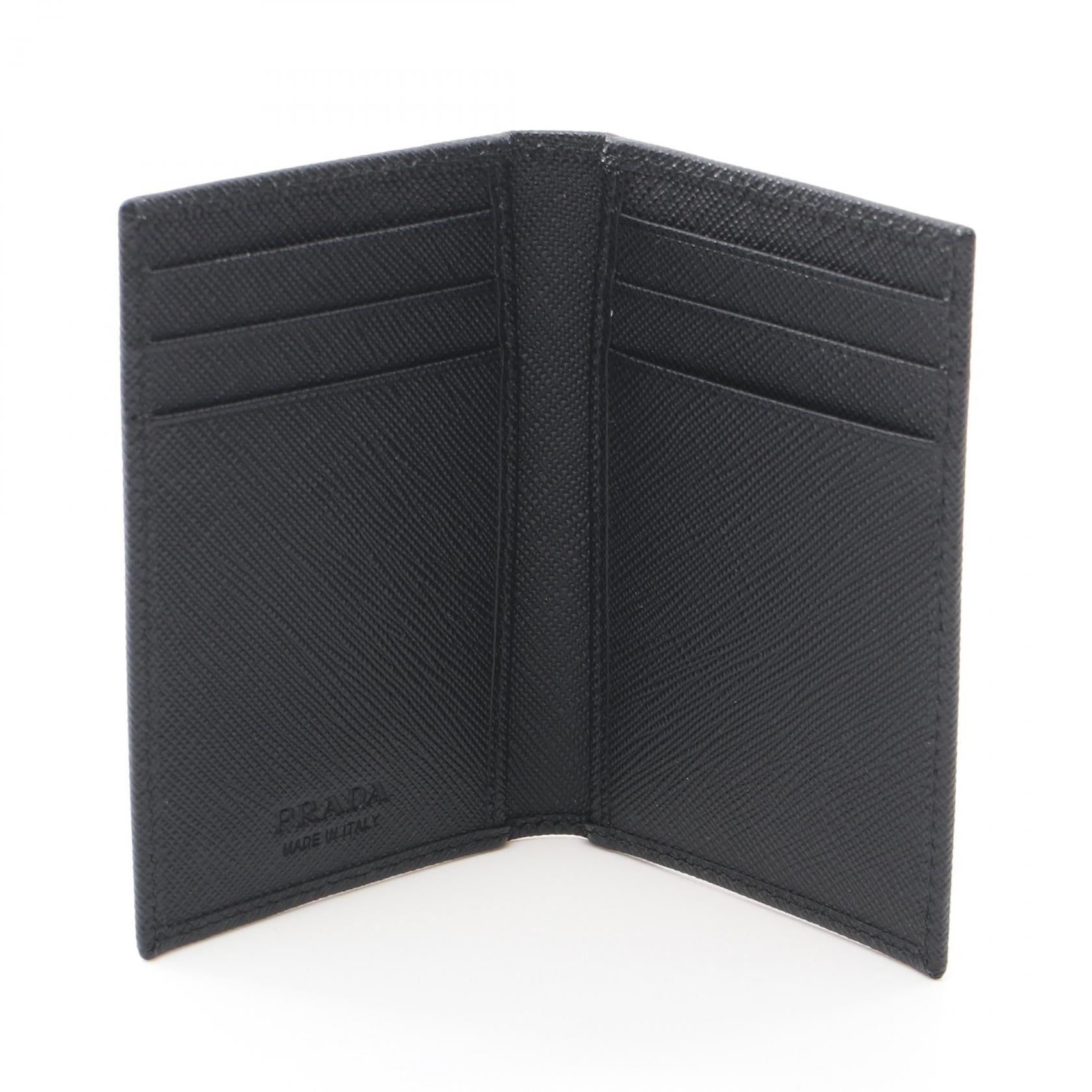 Prada Saffiano Leather Card Case Black