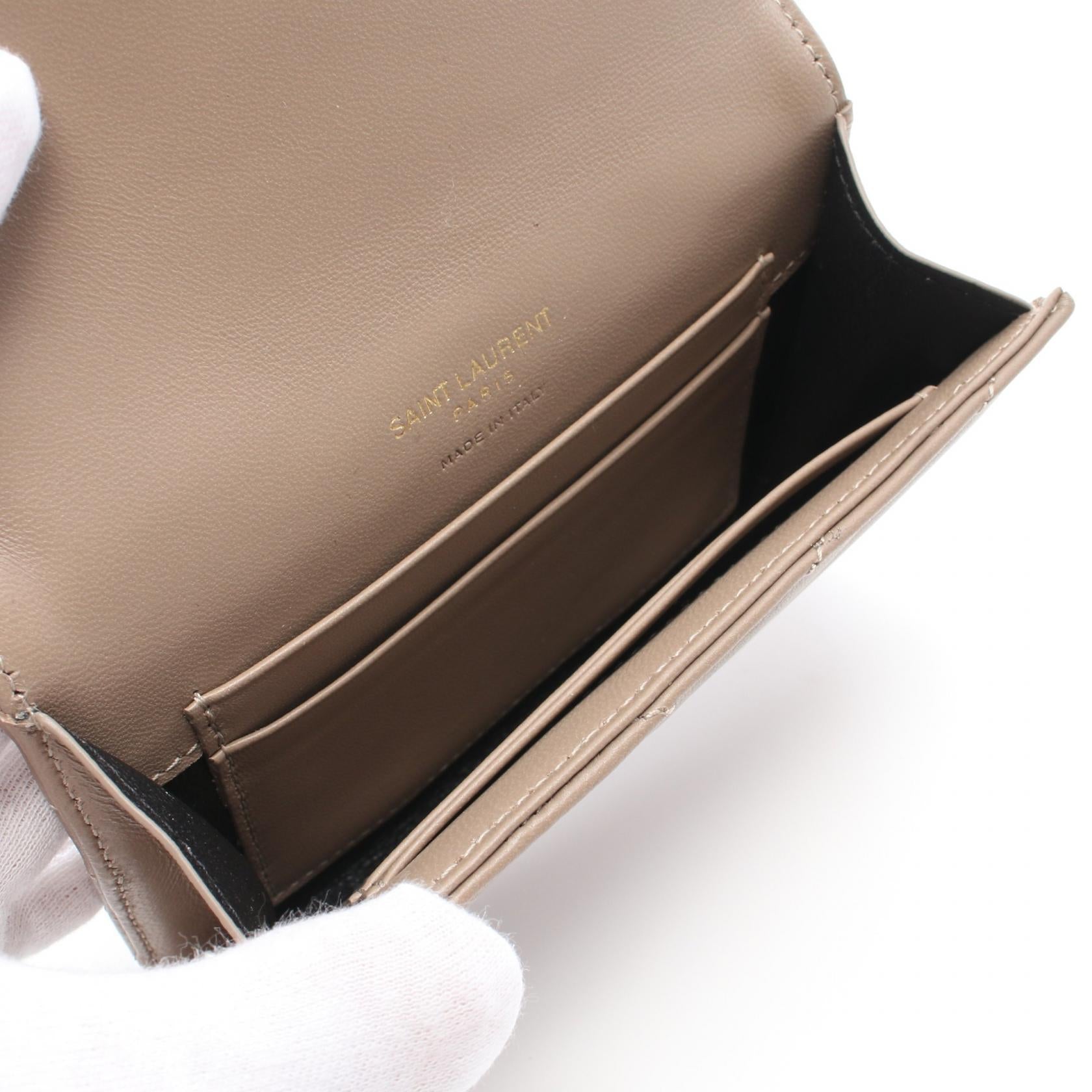 Saint Laurent Cassandra Small Envelope Wallet Brown