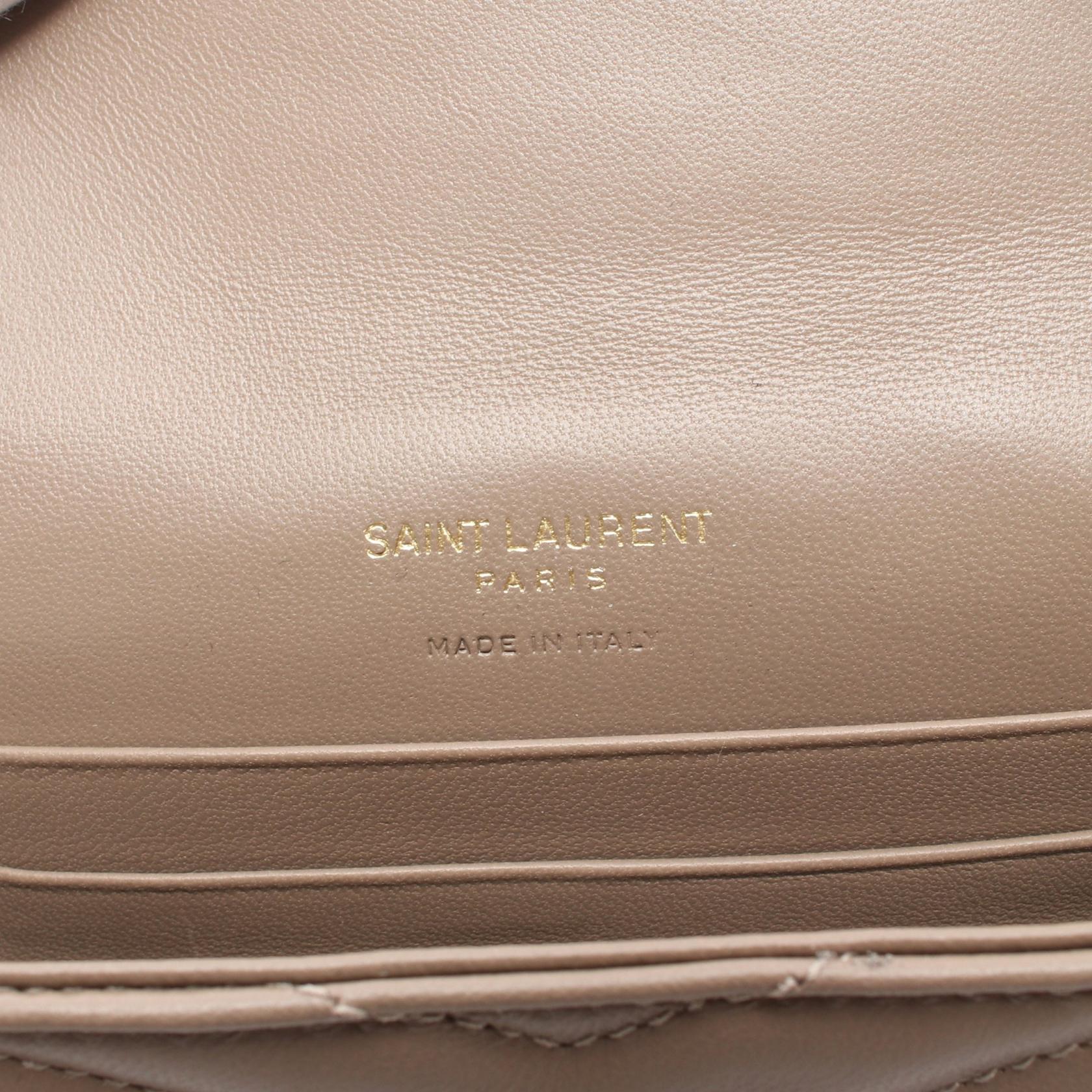 Saint Laurent Cassandra Small Envelope Wallet Brown