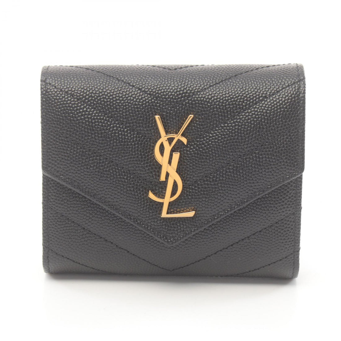 Saint Laurent Cassandra Leather Wallet Black