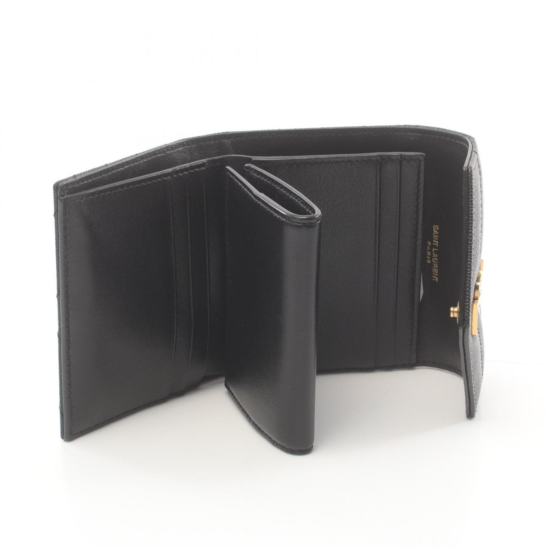 Saint Laurent Cassandra Leather Wallet Black