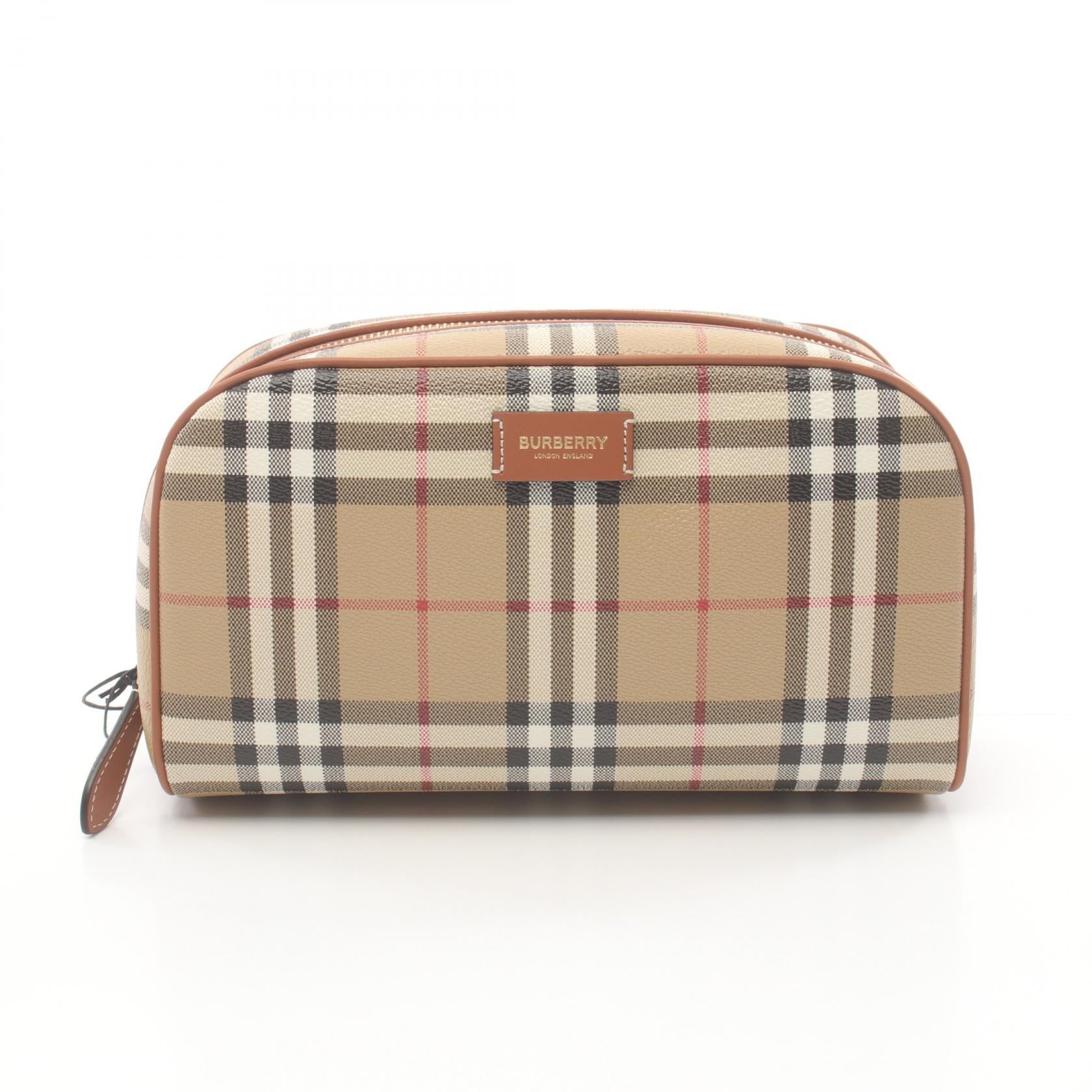 Burberry Vintage Check PVC Canvas Leather Pouch