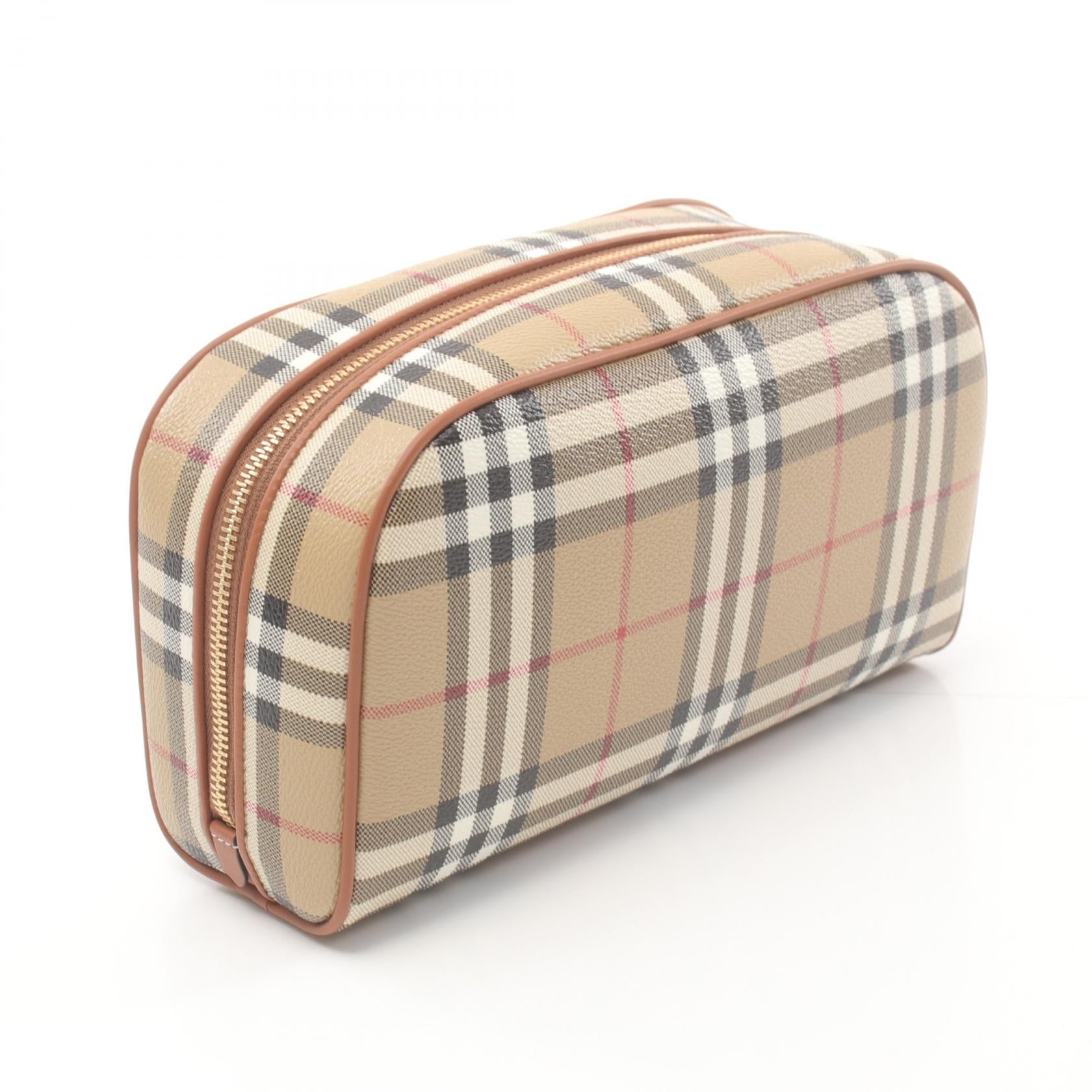 Burberry Vintage Check PVC Canvas Leather Pouch