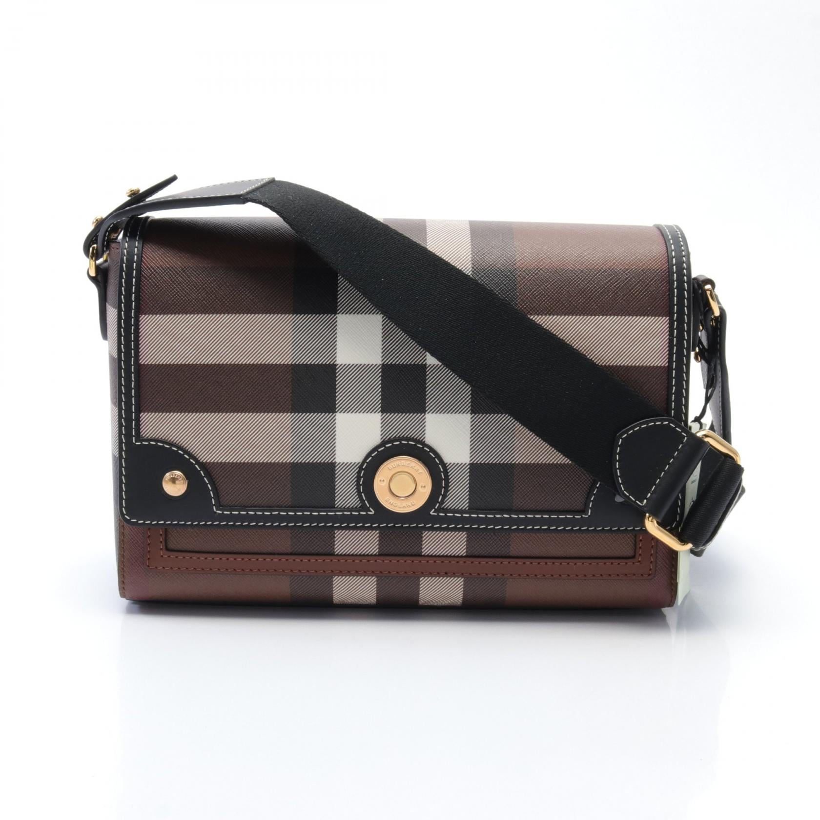 Burberry Vintage Check PVC Canvas Leather Shoulder Bag