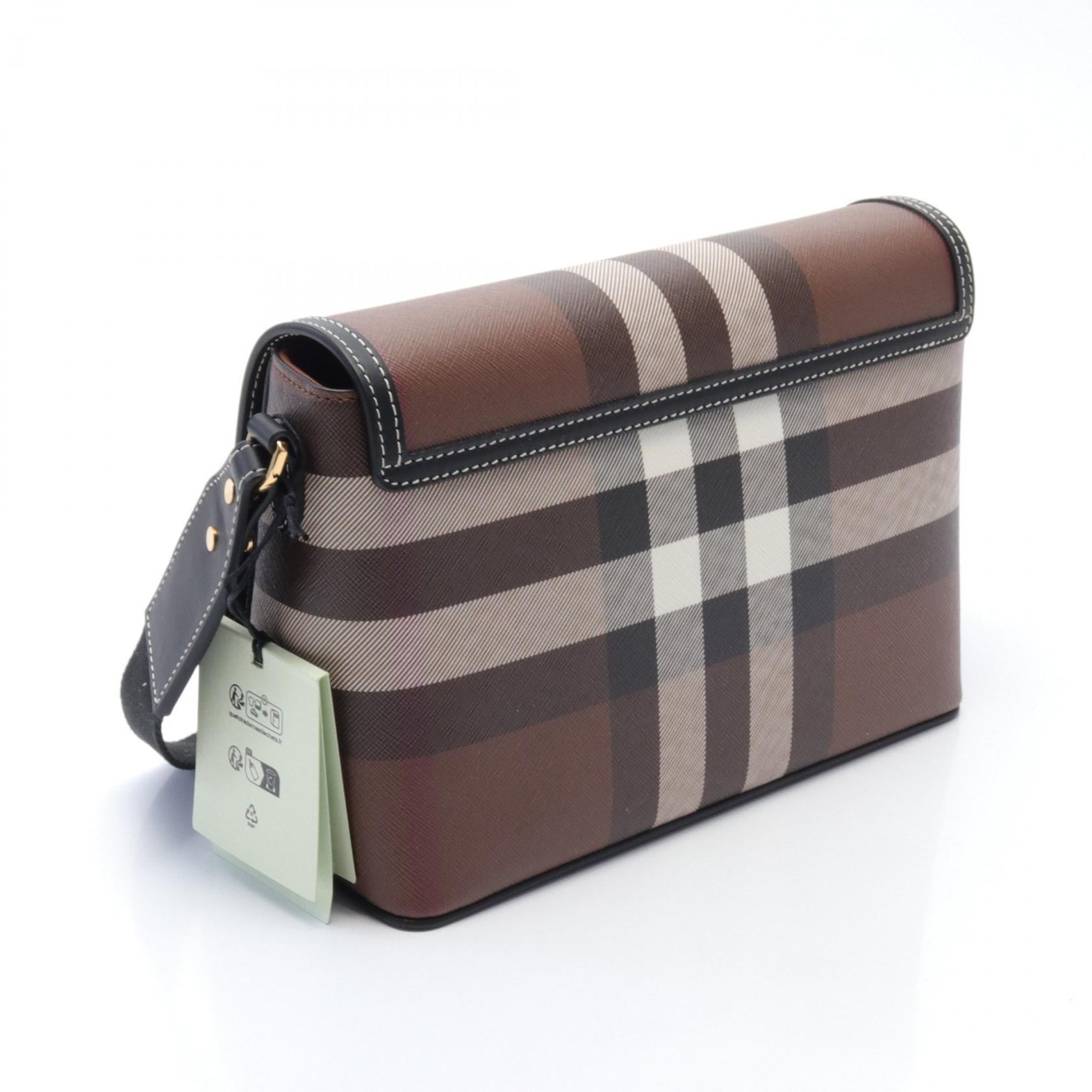 Burberry Vintage Check PVC Canvas Leather Shoulder Bag