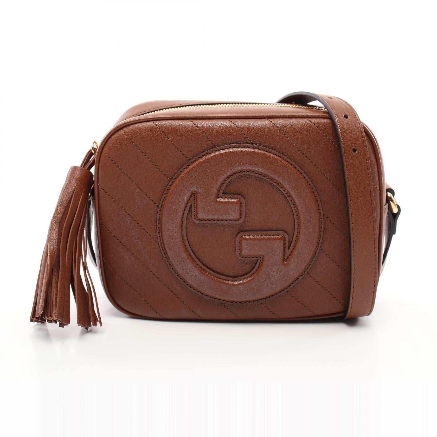 Gucci Blondie Leather Shoulder Bag Brown