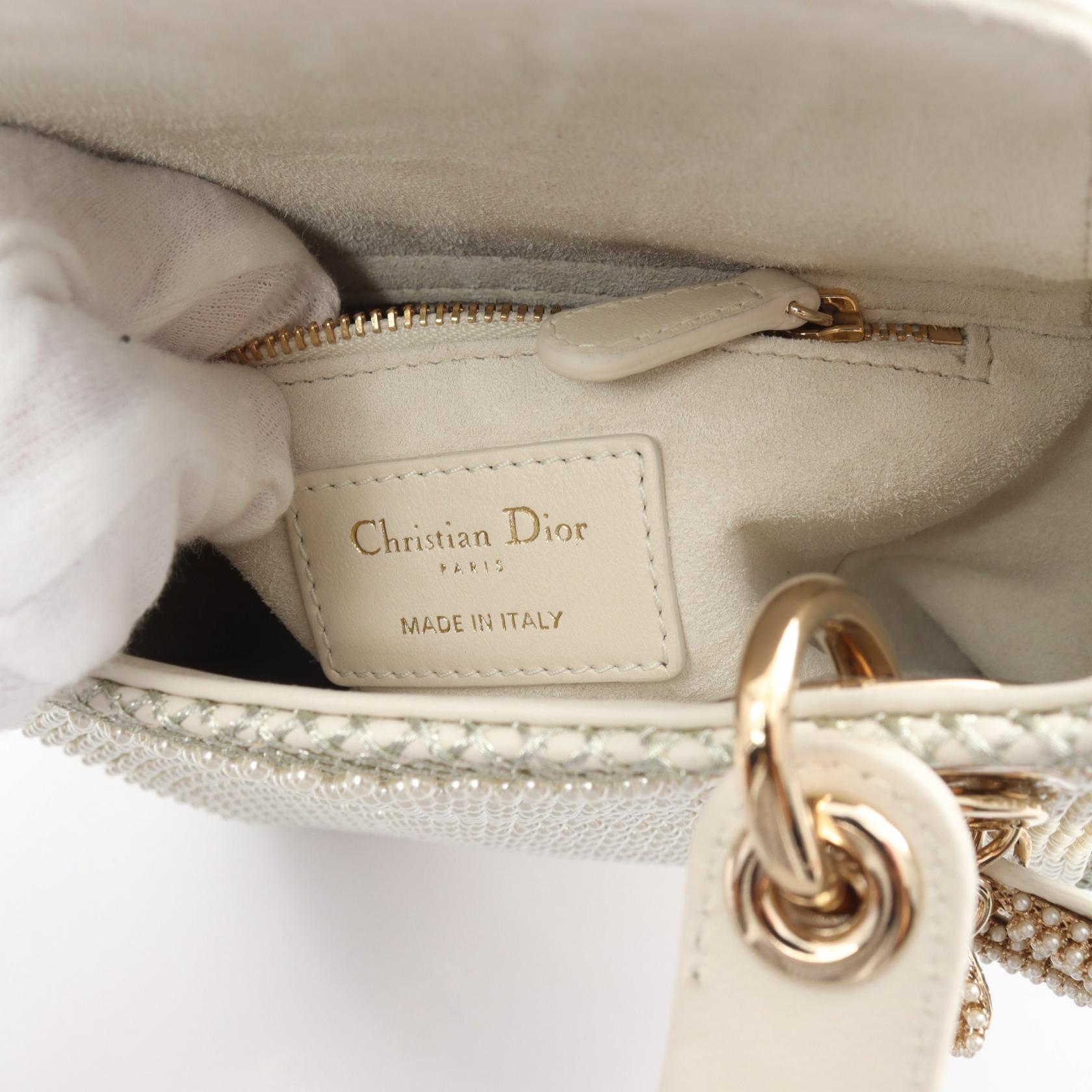 Dior Lady Dior Mini Cannage Leather Handbag