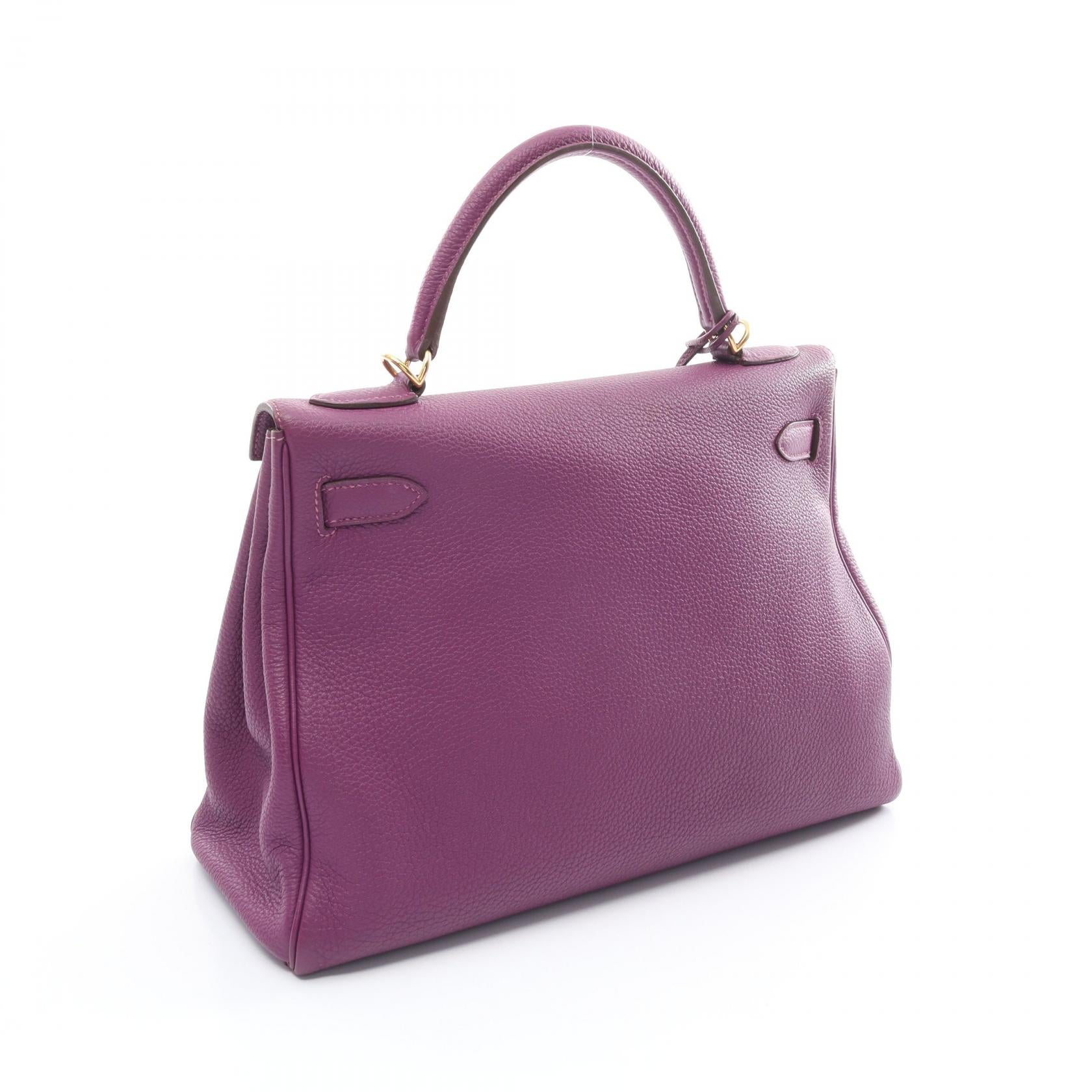 Hermes Kelly 32 Anemone Handbag Purple