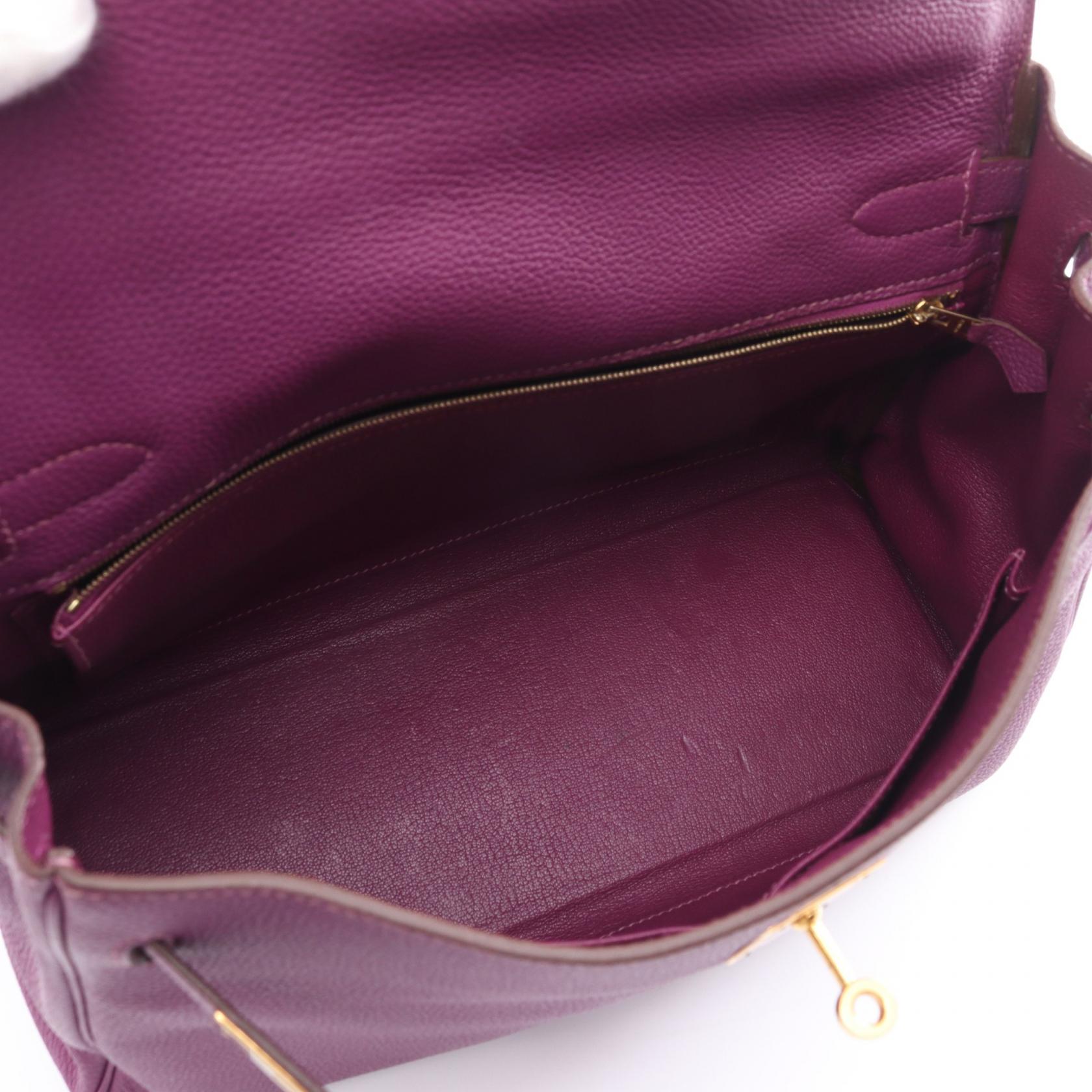 Hermes Kelly 32 Anemone Handbag Purple