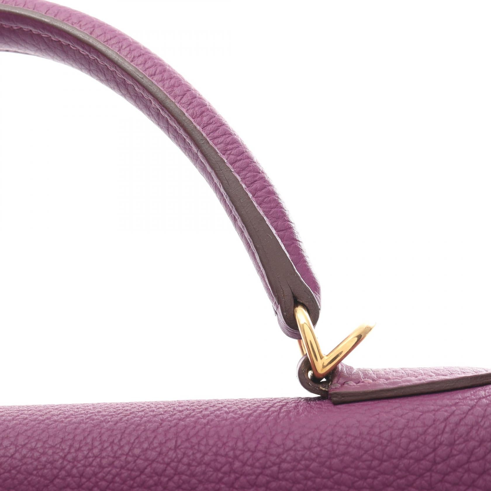 Hermes Kelly 32 Anemone Handbag Purple