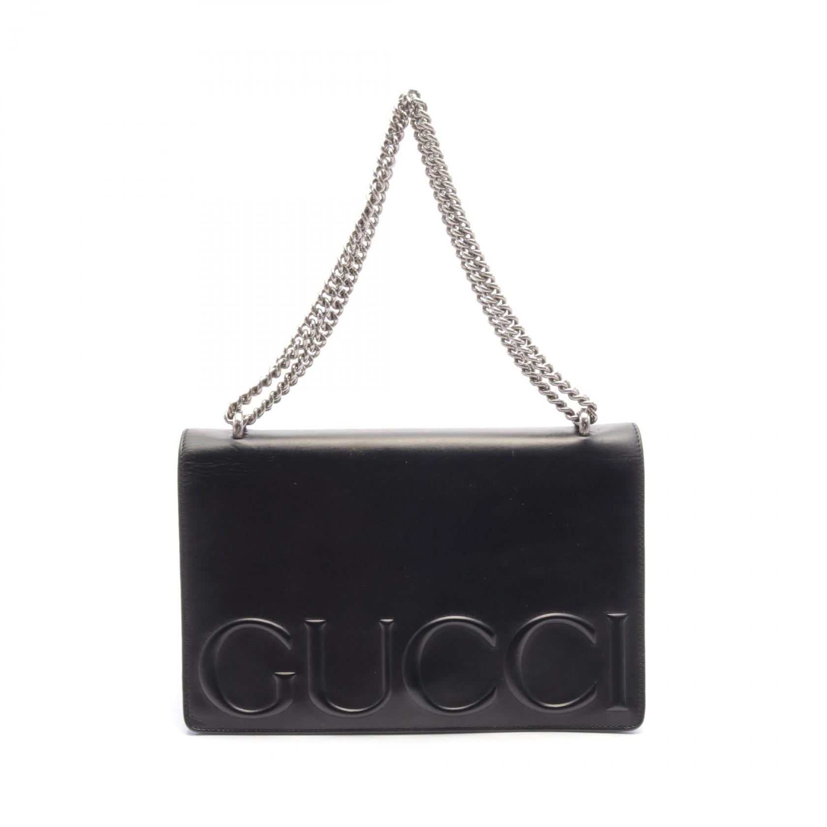 Gucci Leather Shoulder Bag Black 421878