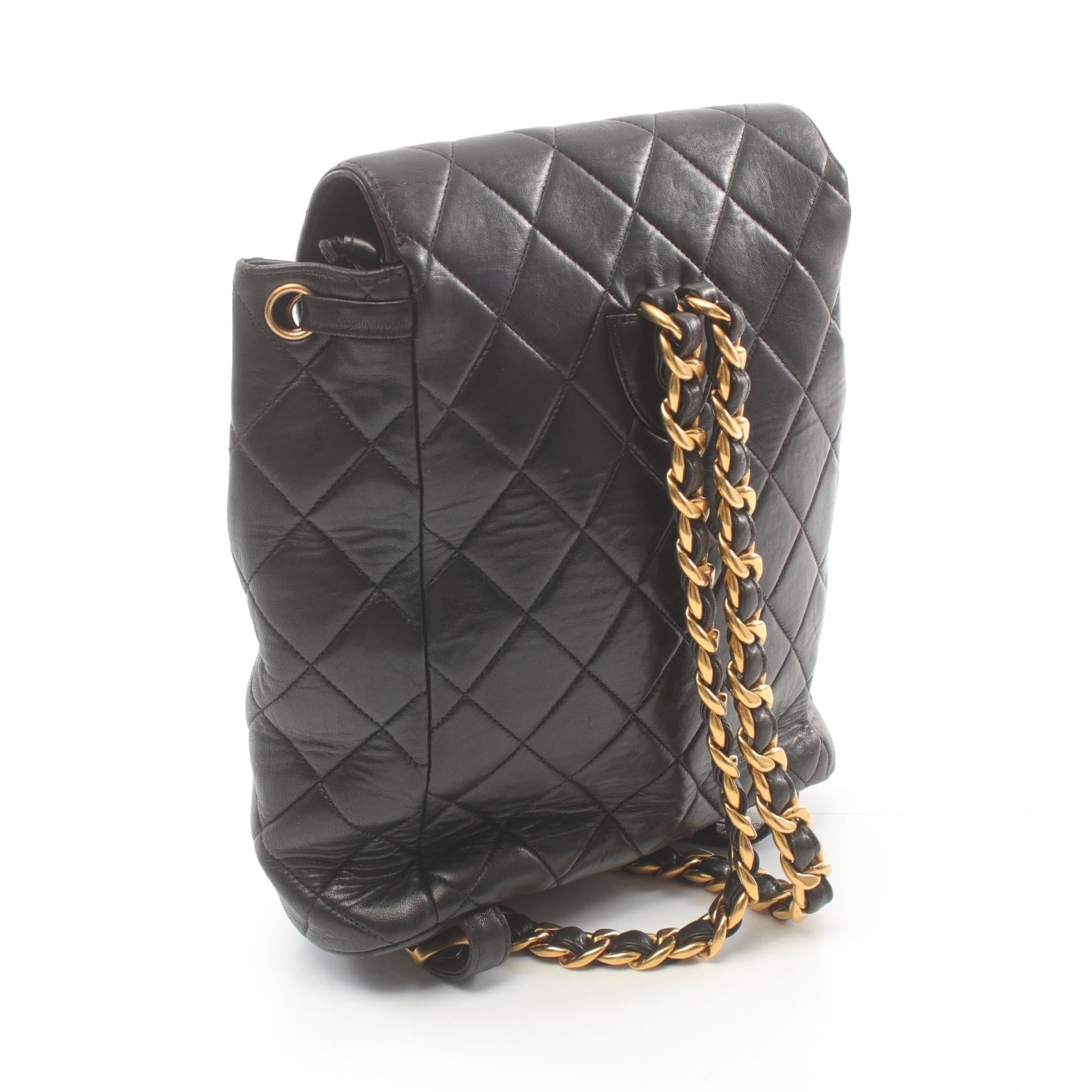 Chanel Matelasse Lambskin Backpack Black