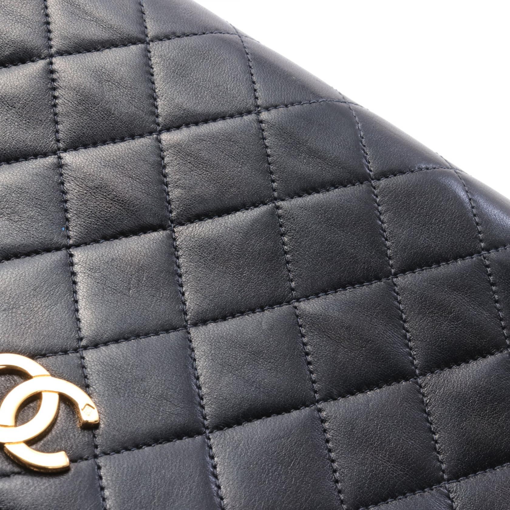 Chanel CC Full Flap Wallet on Chain Leather Shoulder Bag A03568 in Very Good Condition