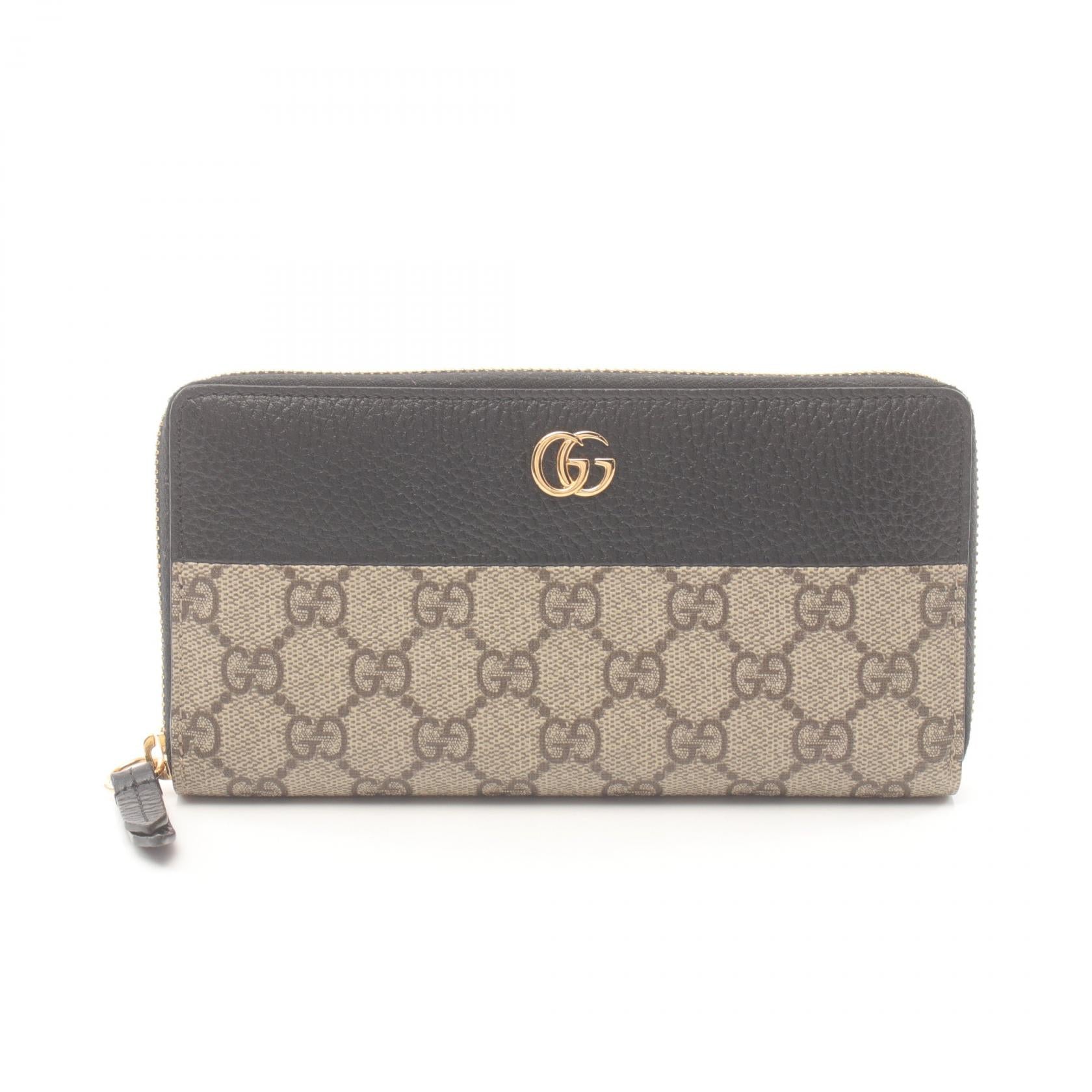 Gucci GG Marmont Round Wallet Beige/Black