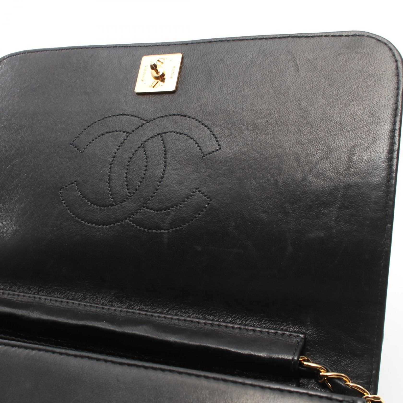 Chanel CC Full Flap Wallet on Chain Leather Shoulder Bag A03568 in Very Good Condition