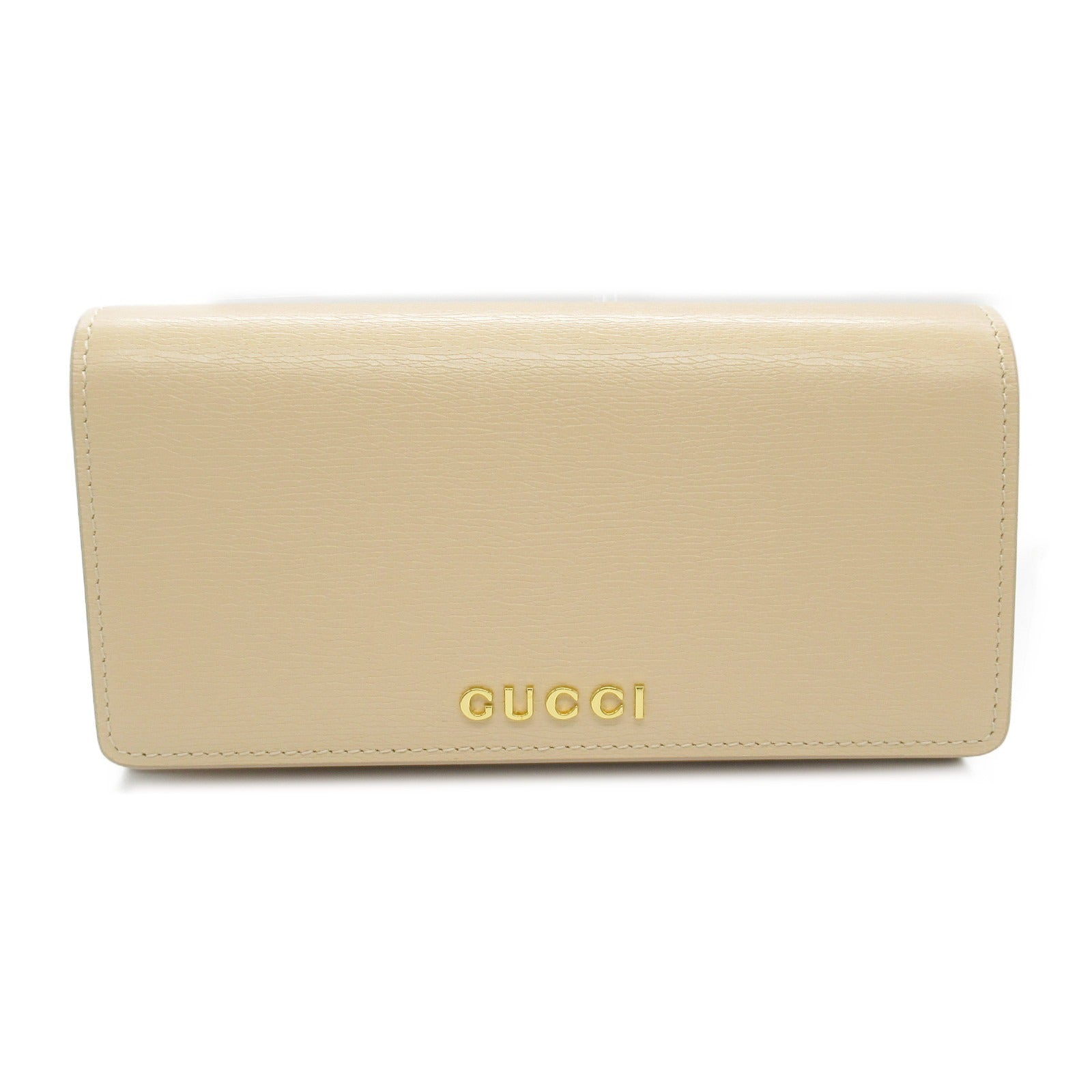 Gucci Beige Leather Bifold Long Wallet