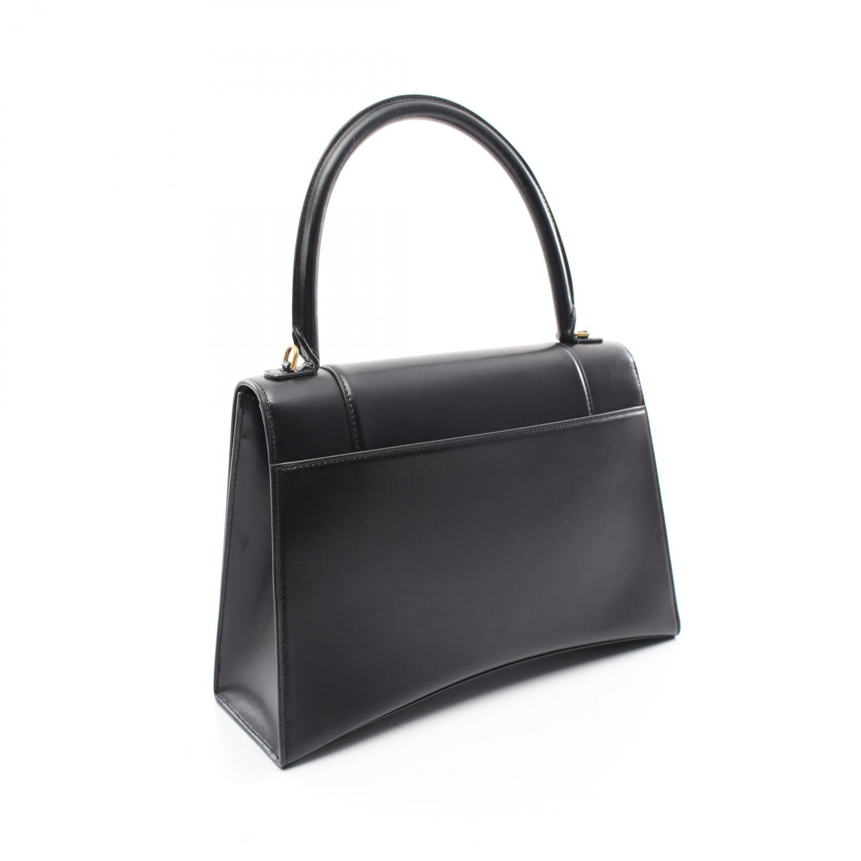 Balenciaga Hourglass Leather Handbag Black