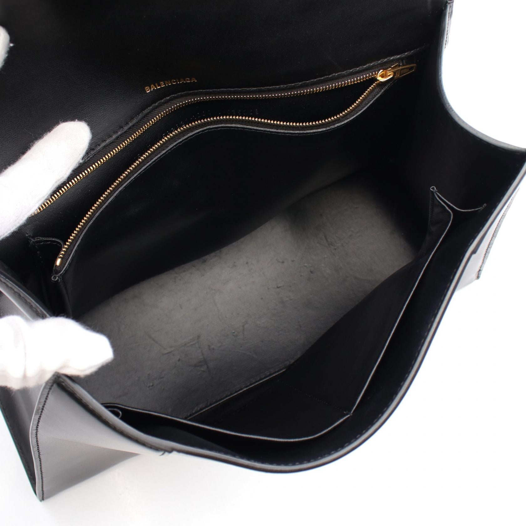 Balenciaga Hourglass Leather Handbag Black