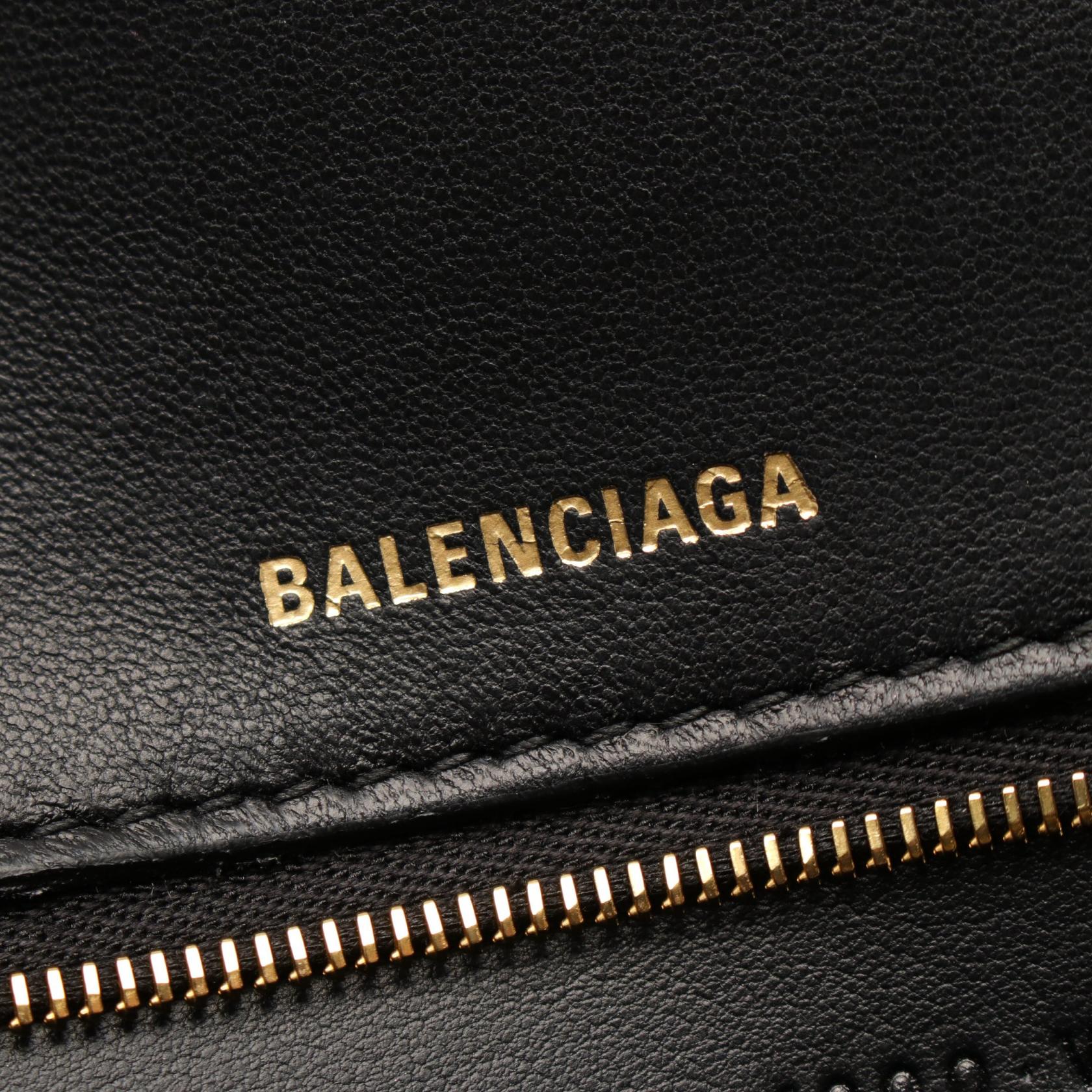 Balenciaga Hourglass Leather Handbag Black