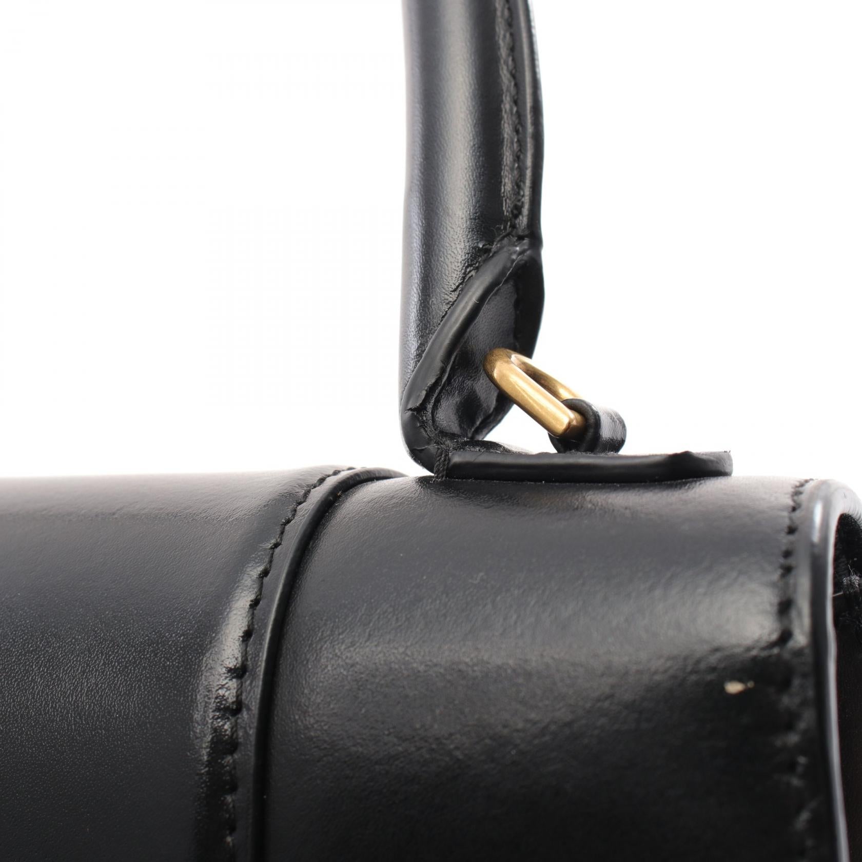 Balenciaga Hourglass Leather Handbag Black