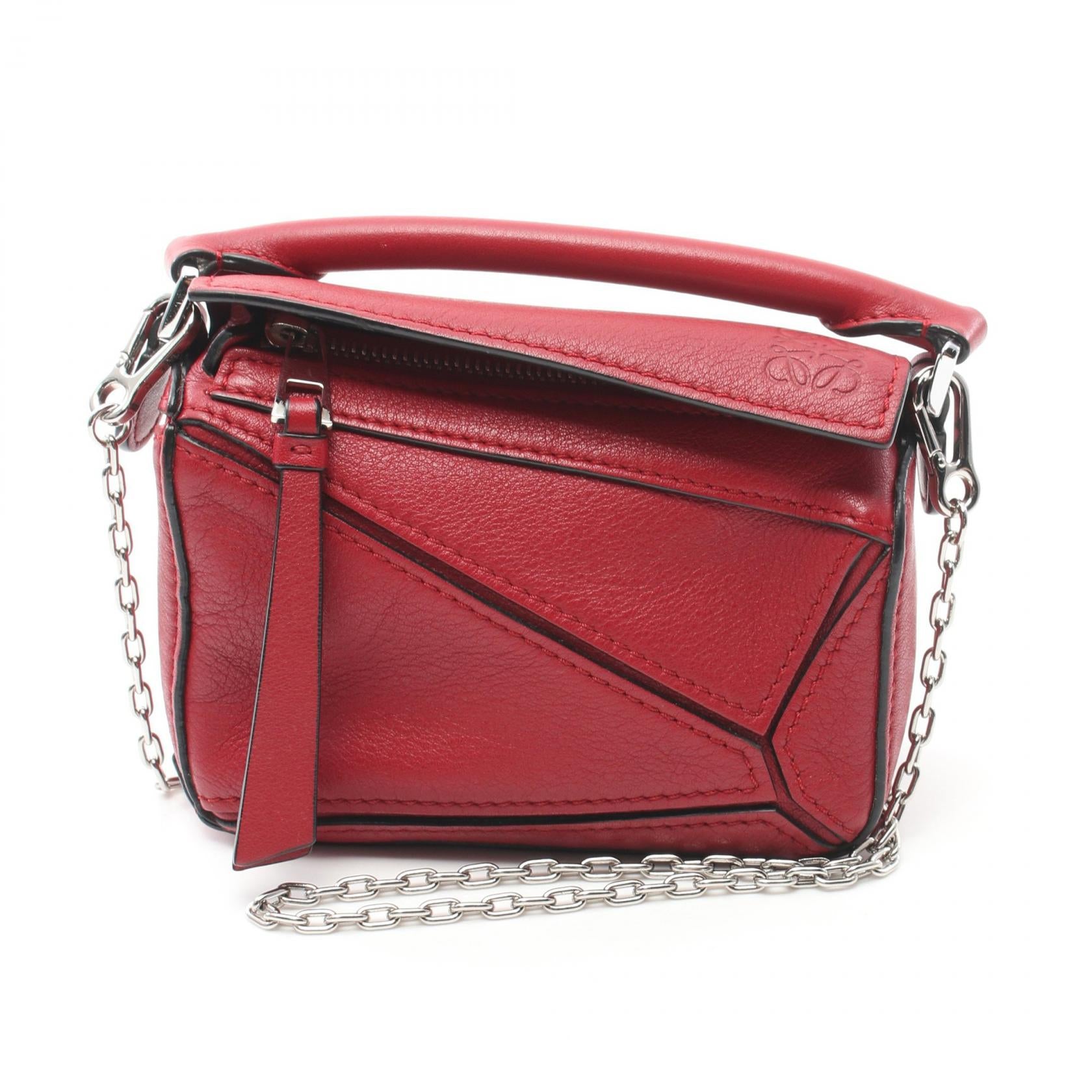 Loewe Leather Puzzle Nano Handbag Red