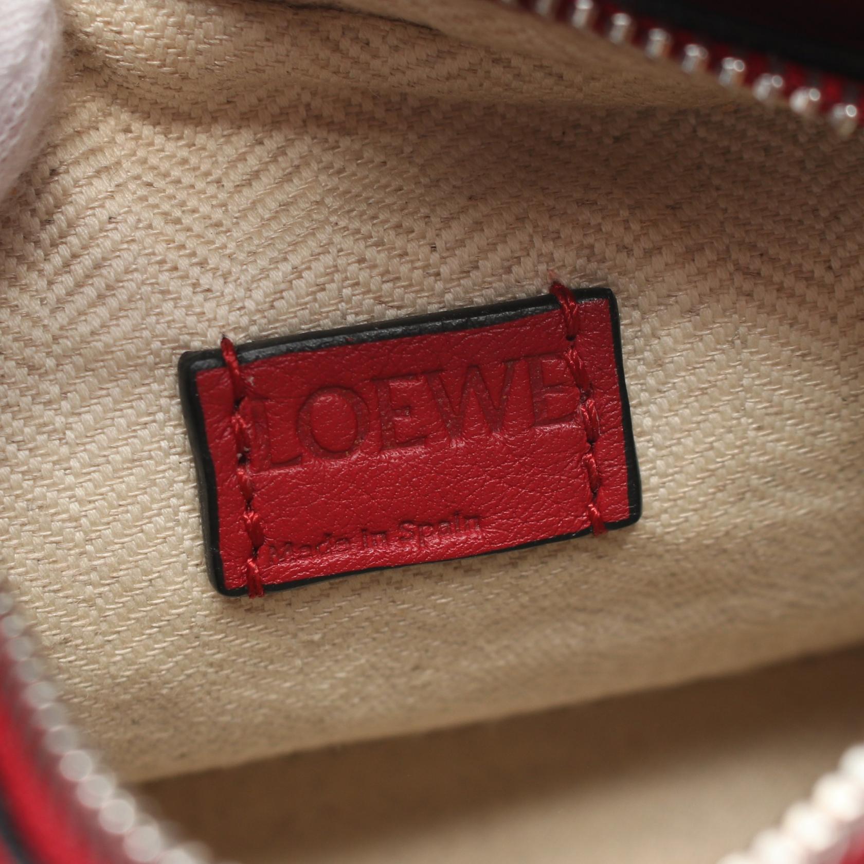 Loewe Leather Puzzle Nano Handbag Red