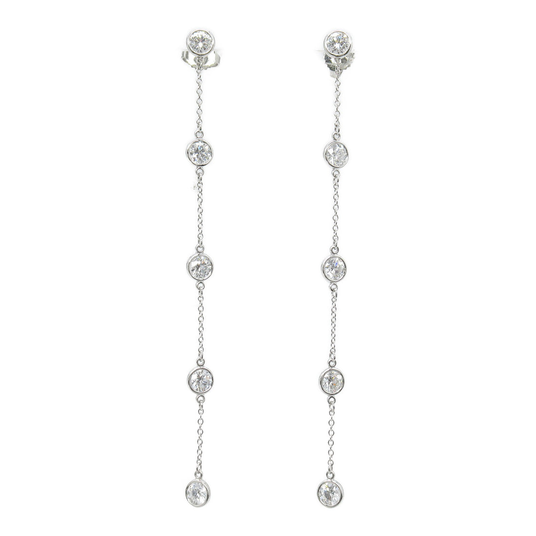 Tiffany & Co Platinum Diamond Drop Earrings