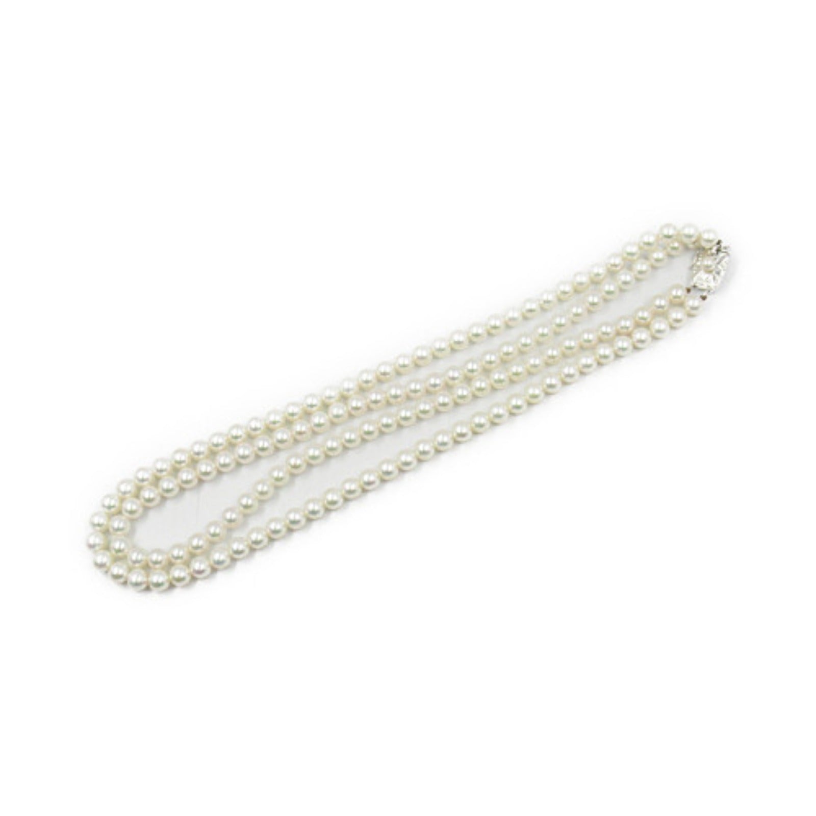 MIKIMOTO Akoya Pearl Double Necklace Silver 925