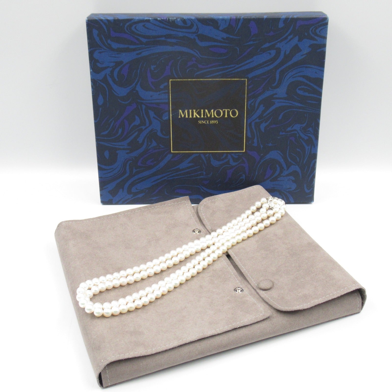 MIKIMOTO Akoya Pearl Double Necklace Silver 925