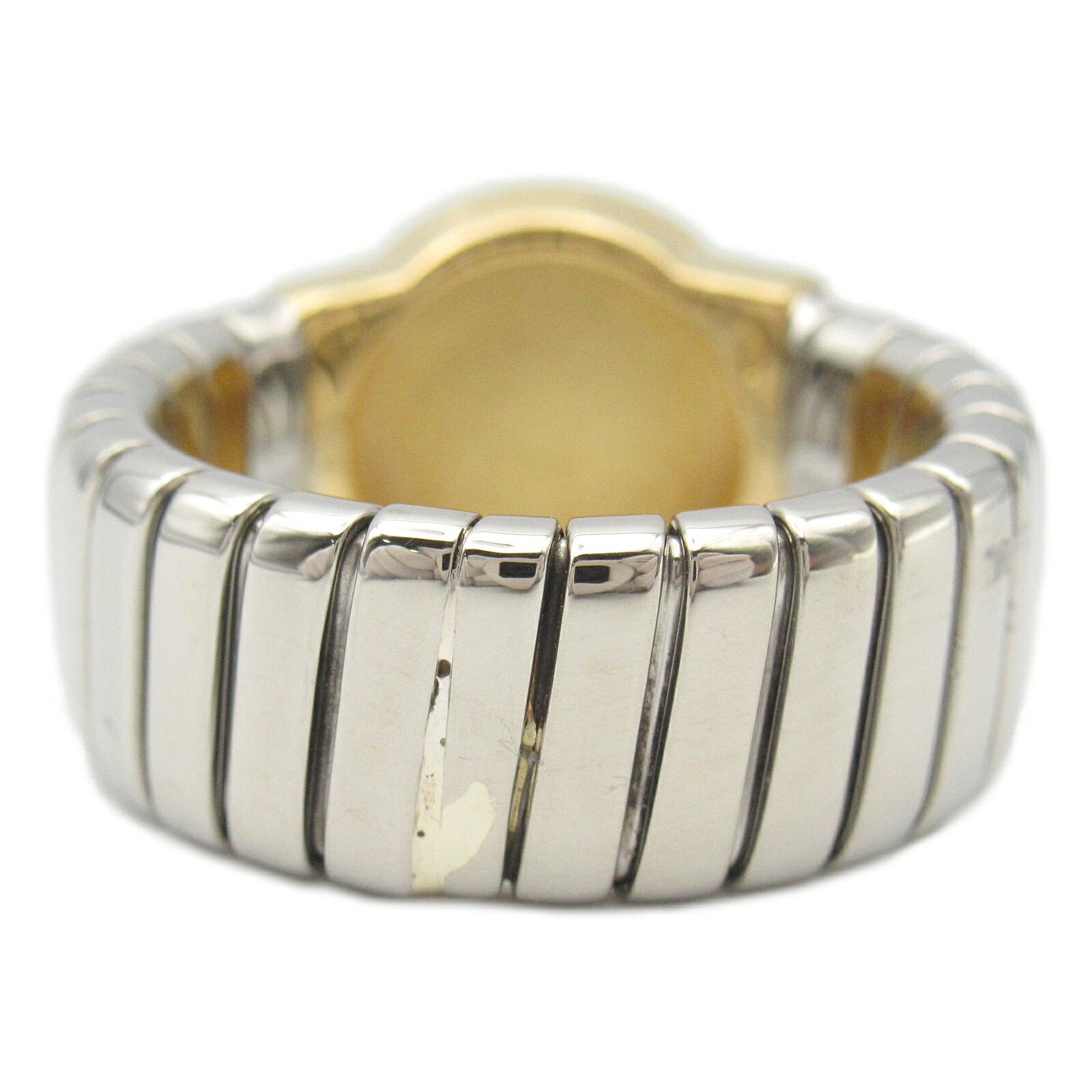 Bvlgari Onyx Tubogas Ring K18 Yellow Gold Stainless Steel