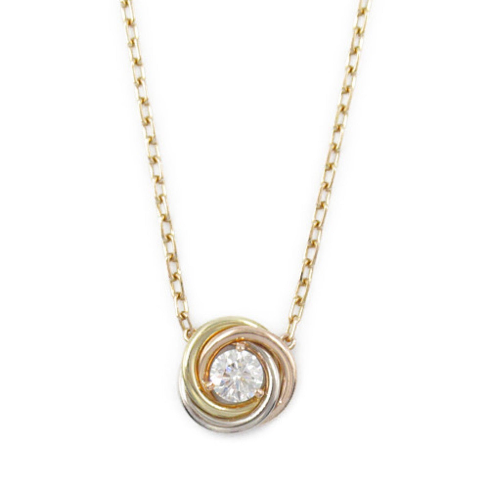 Cartier Trinity Diamond Necklace K18 Gold