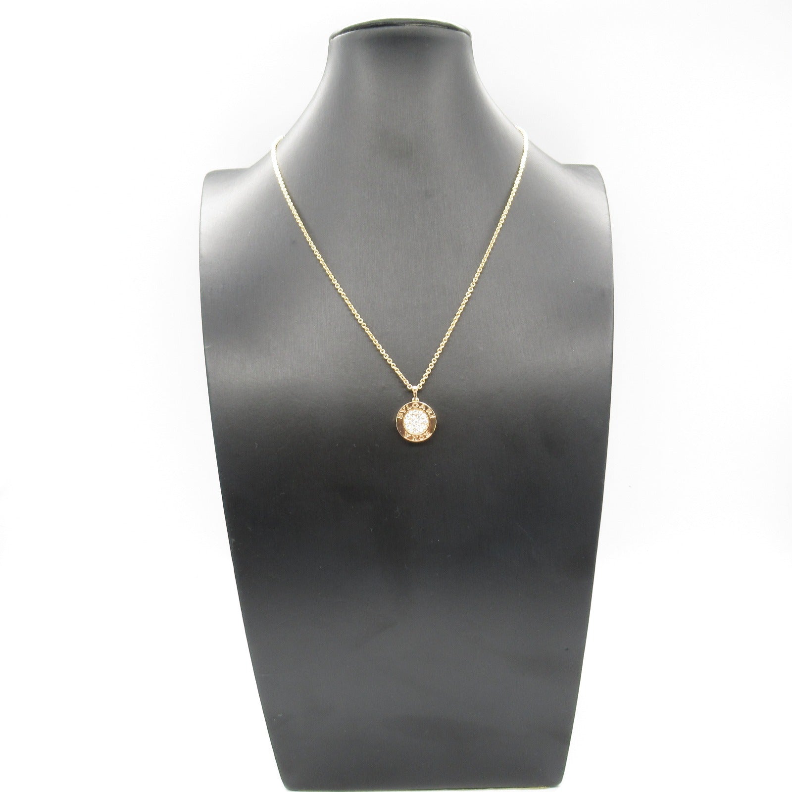 Bvlgari Onyx Diamond Necklace K18PG Pink Gold