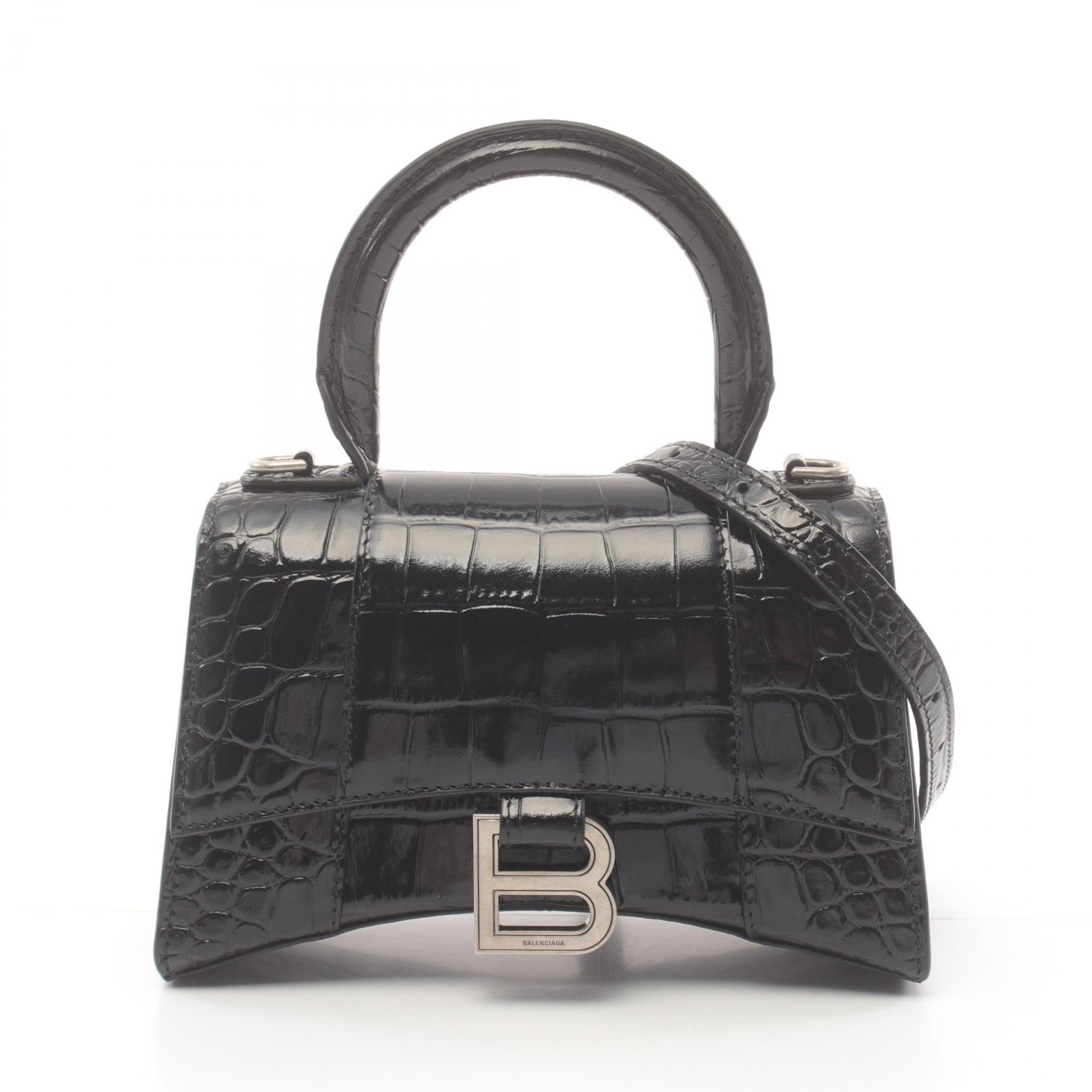 Balenciaga Hourglass XS Leather Handbag Black