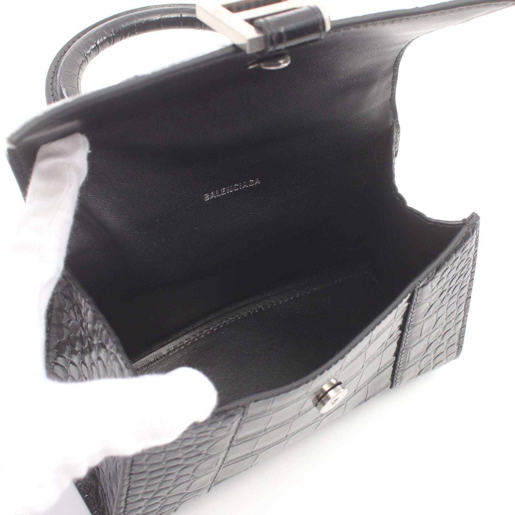 Balenciaga Hourglass XS Leather Handbag Black