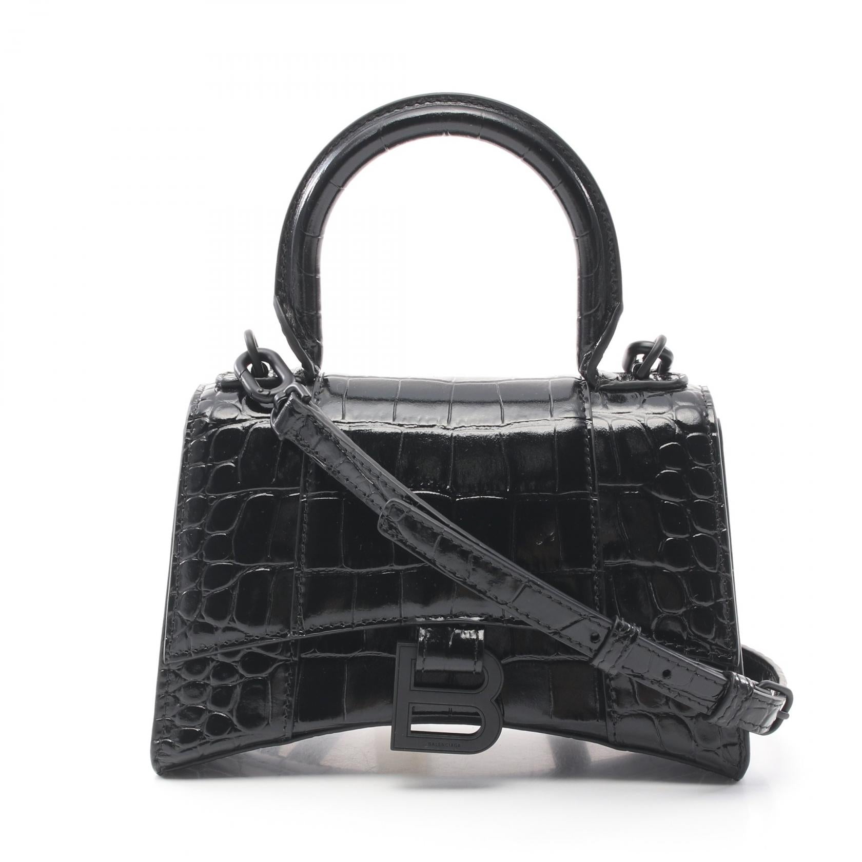 Balenciaga Hourglass XS Leather Handbag Black