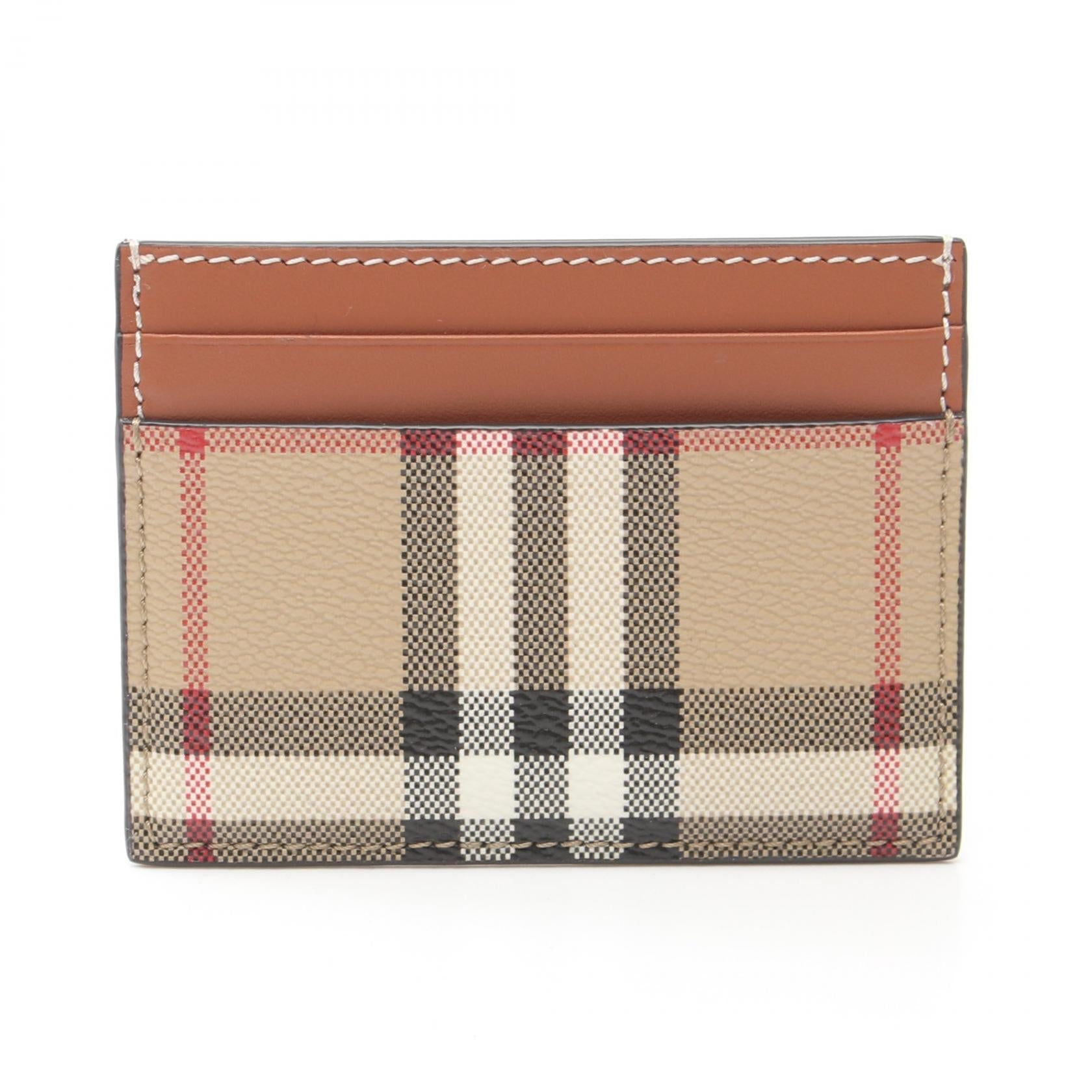 Burberry Check Card Holder  Canvas Card Case 8070418 in Excellent Condition