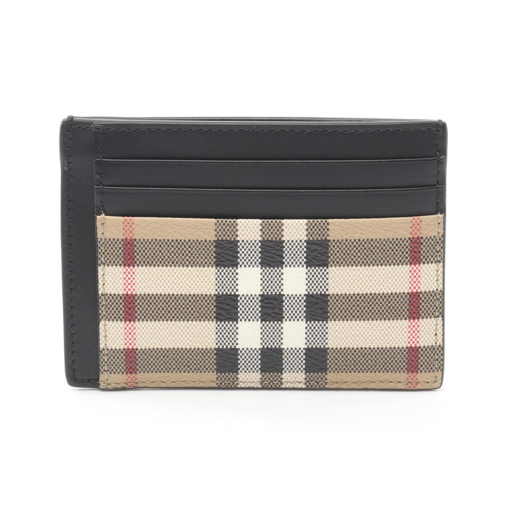 Burberry Check Card Case PVC Leather