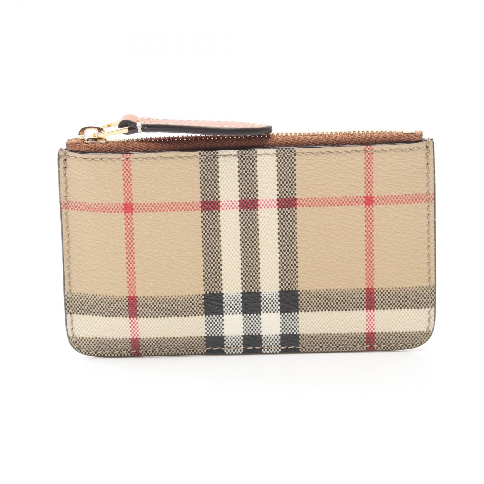 Burberry Vintage Check Coin Case Leather