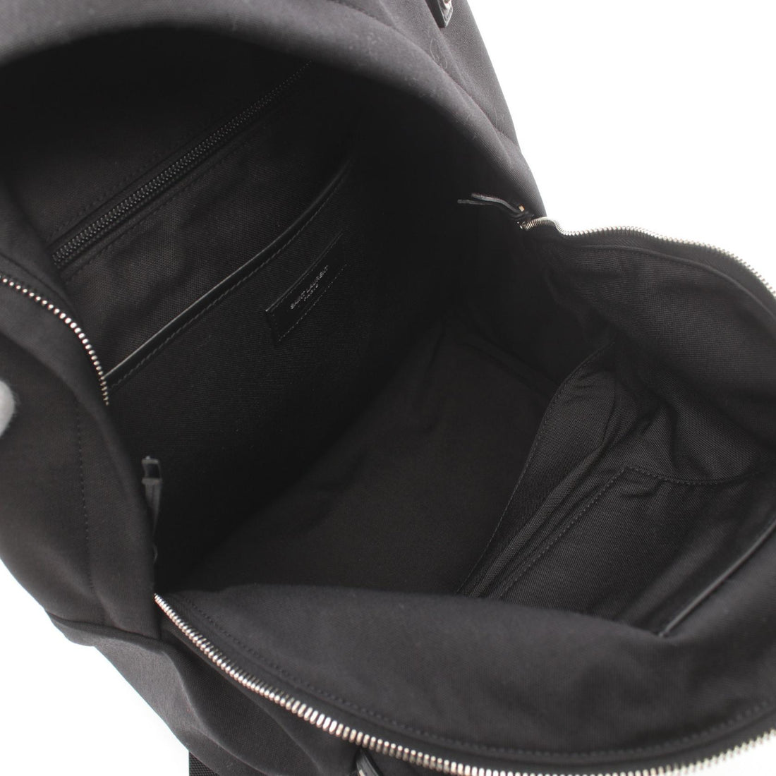 Saint Laurent Leather Nylon Backpack Black